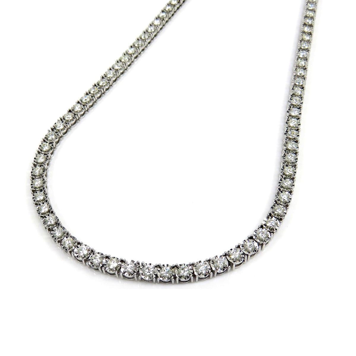 3.00Ct Round Diamond Straight Line Tennis Necklace in Hallmarked Heavy White Gold - Image 3