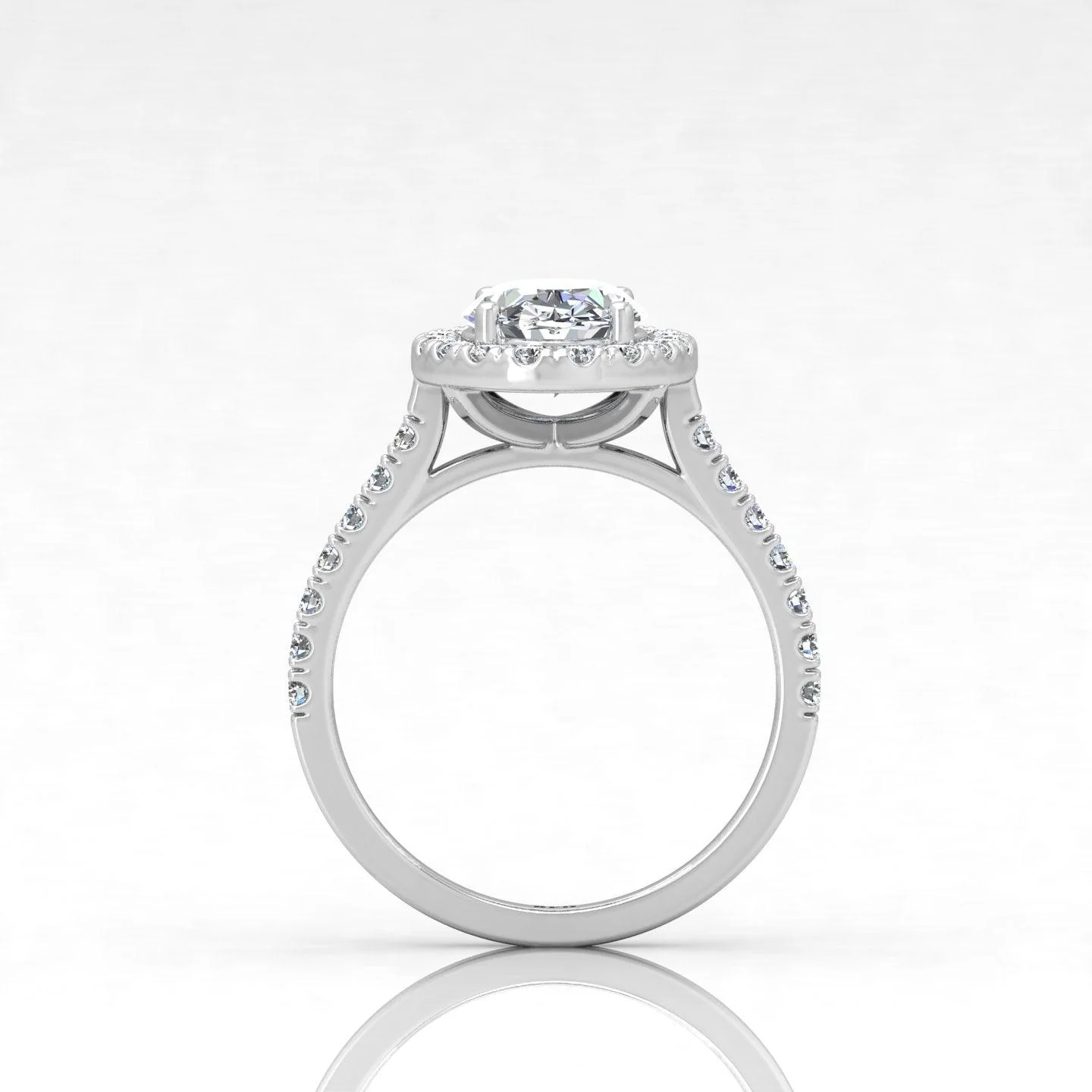 2.50CT IGI Certified Diamond Oval Cut Hidden Halo Engagement Ring - Image 3