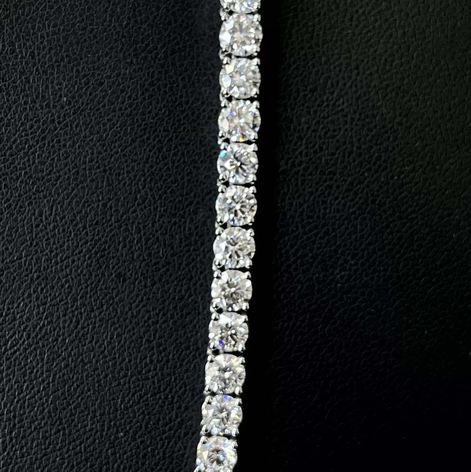 30ct Round Lab Diamond Tennis Necklace – 9K Gold, D/VS - Image 9