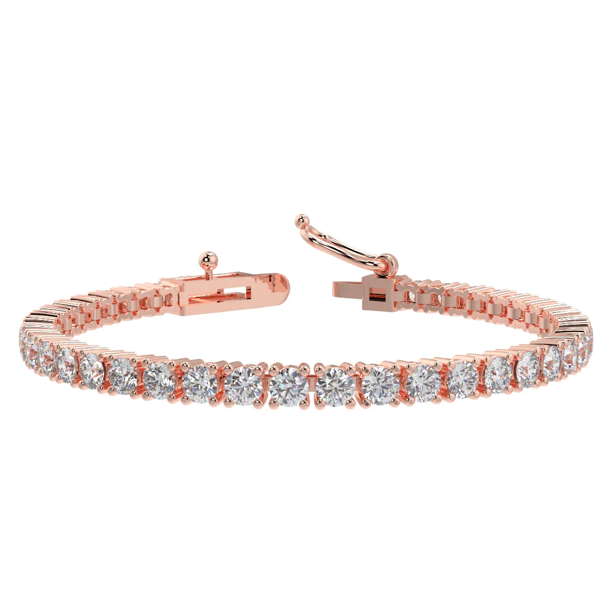 3.00Ct Natural Round Diamond Tennis Bracelet for Women's in Hallmarked Gold - Image 2