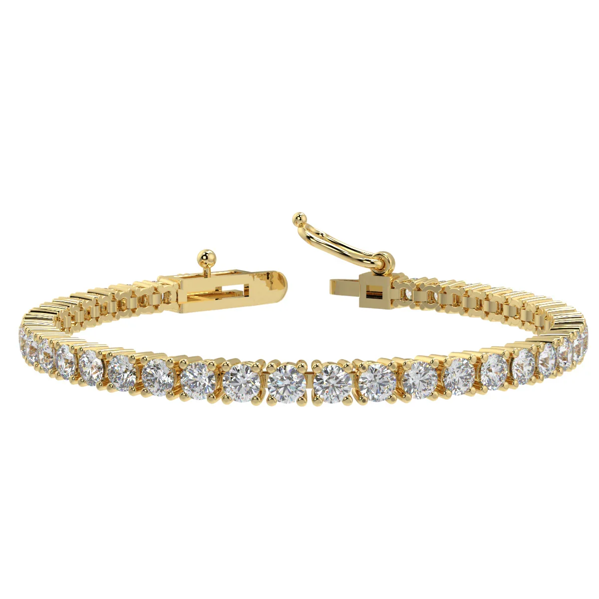 3.00Ct Natural Round Diamond Tennis Bracelet for Women's in Hallmarked Gold - Image 3