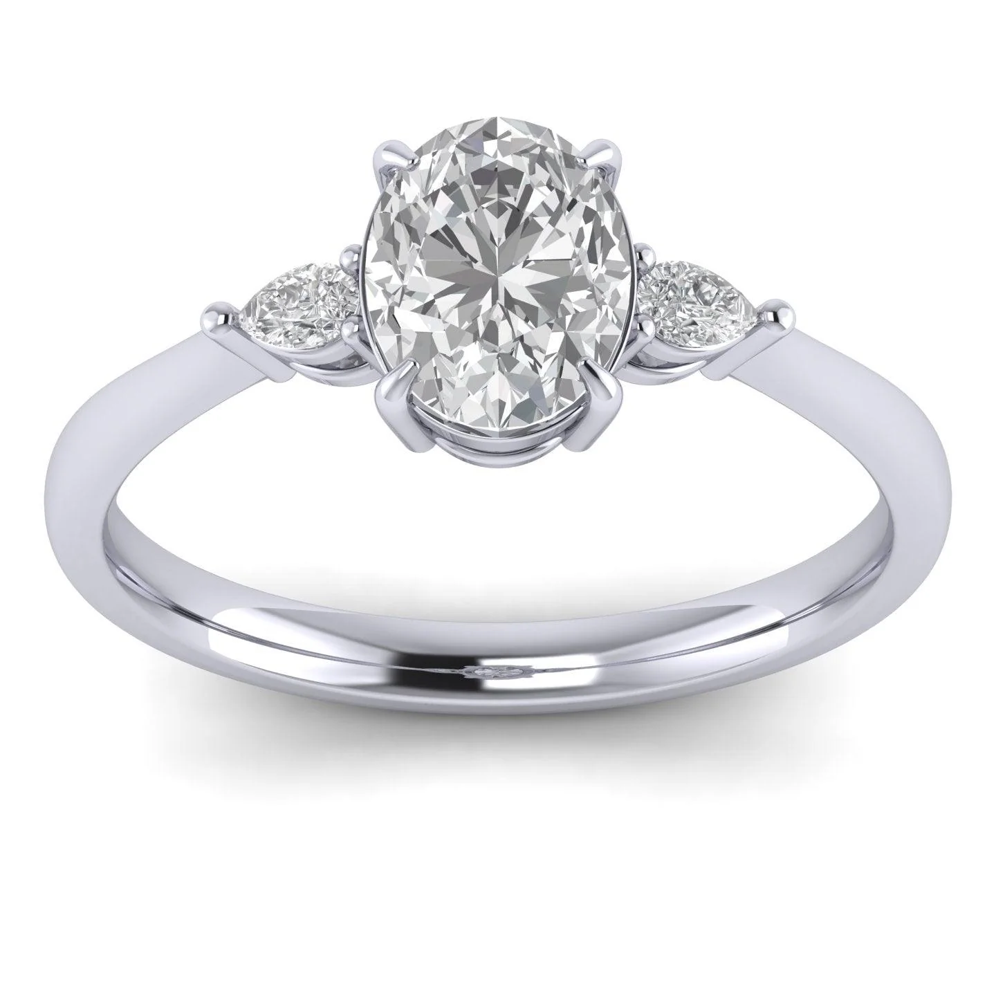 4.50Ct IGI Certified Oval Diamond Trilogy Engagement Ring in Platinum - Image 3
