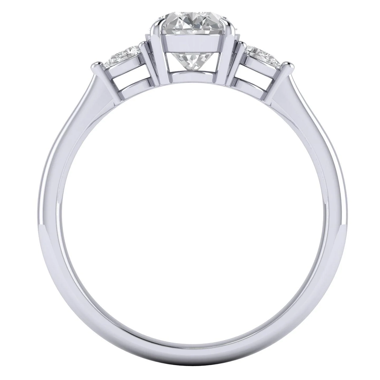 4.50Ct IGI Certified Oval Diamond Trilogy Engagement Ring in Platinum - Image 4
