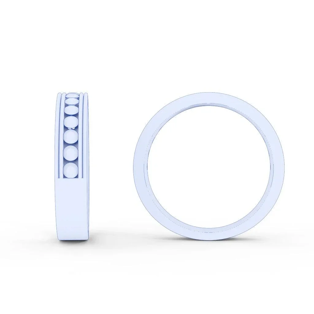 4MM Channel Set Natural Round Diamond Wedding Band Ring - 0.65 Carat - Image 8