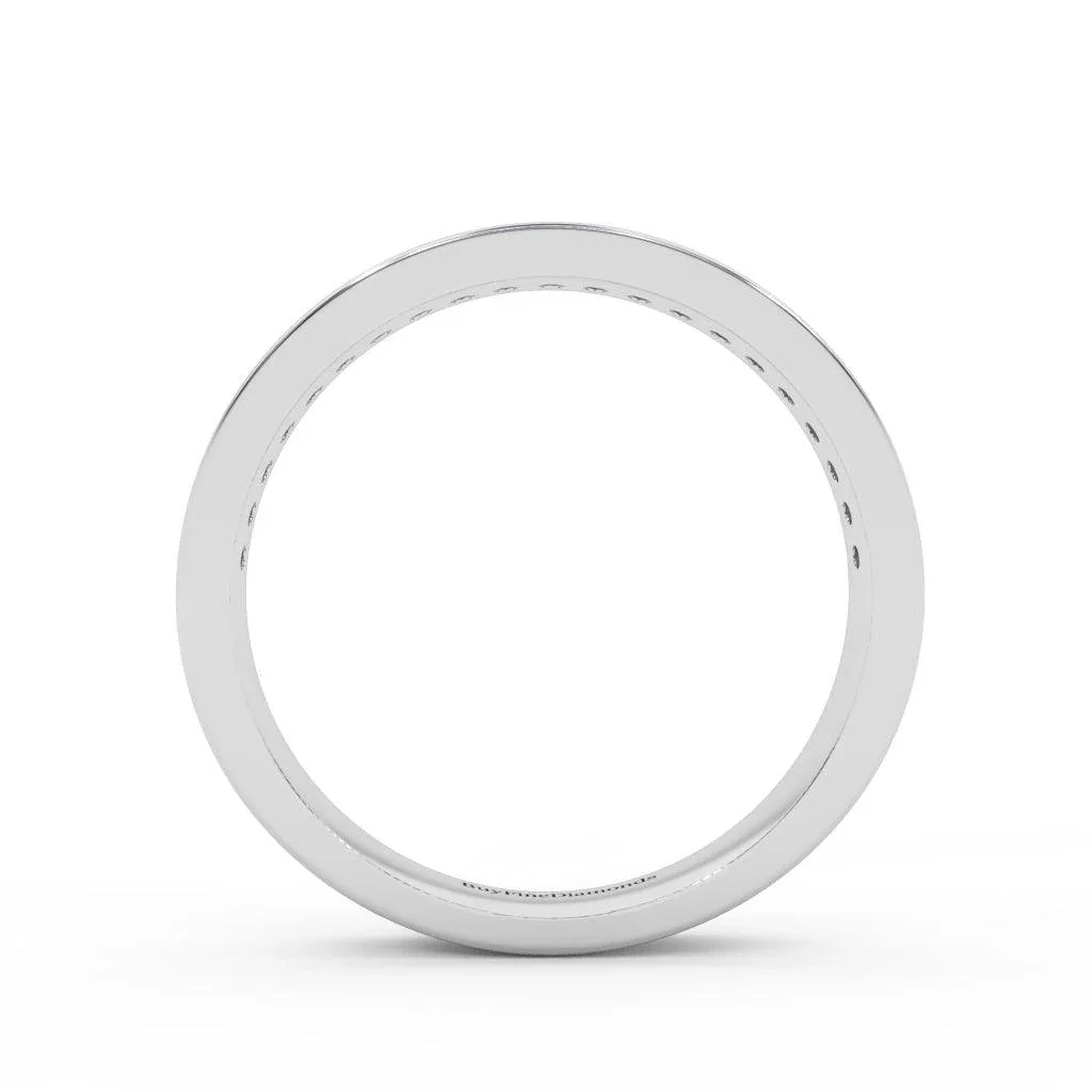 4MM Natural Round Diamond Half Eternity Ring Two Row Channel Set - 0.55 Carat - Image 7
