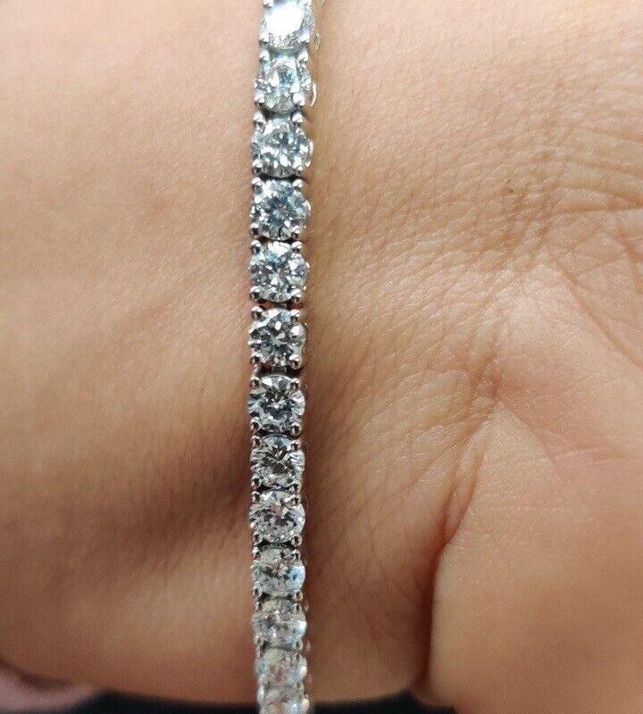 5.00Ct D-E/VVS Natural Round Diamond Tennis Bracelet Crafted in Platinum - Image 4
