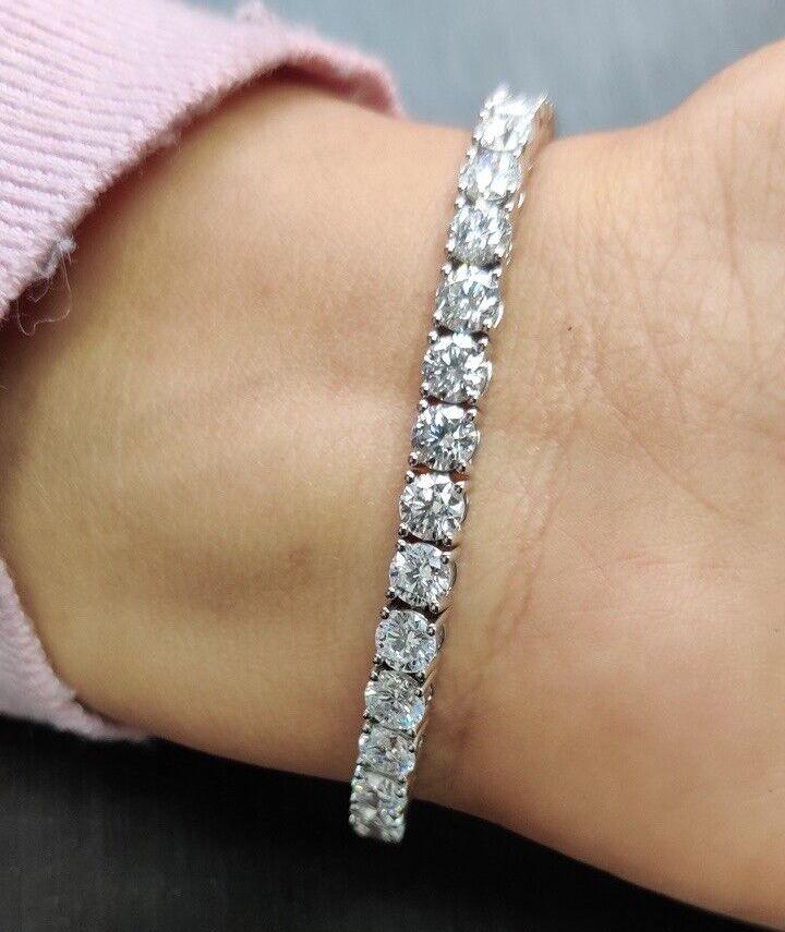 5.00Ct D-E/VVS Natural Round Diamond Tennis Bracelet Crafted in Platinum - Image 5
