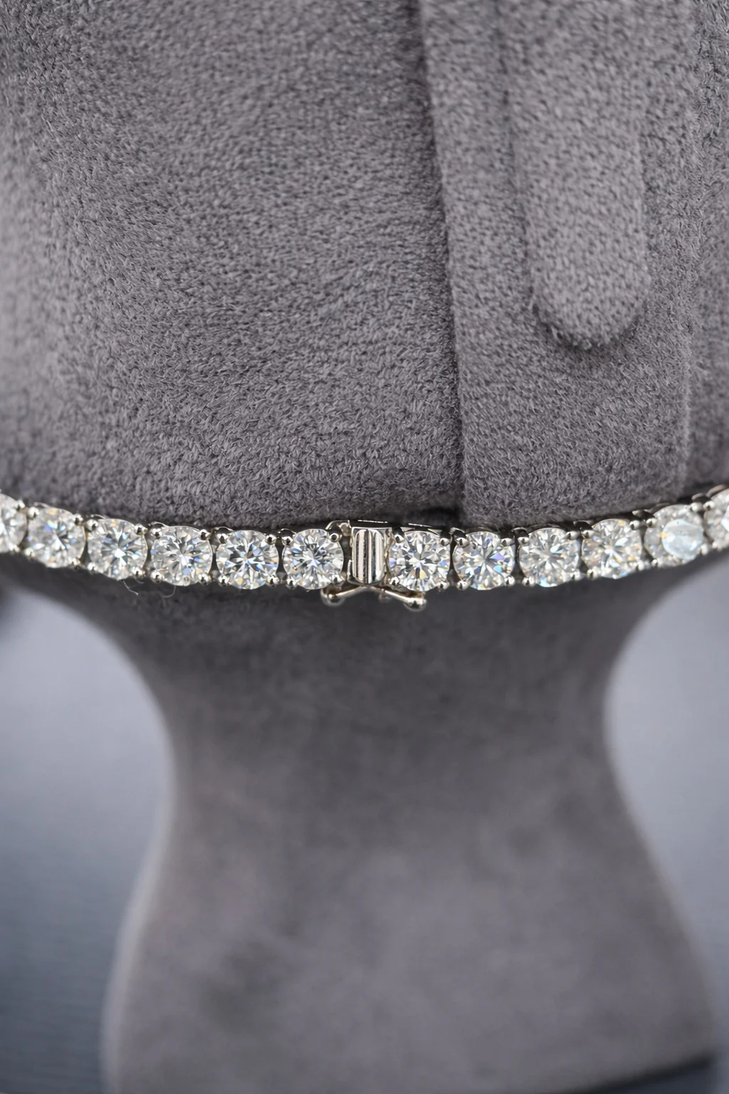 50ct Round Lab Diamond Graduated Tennis Necklace – 18K White Gold, D/VS - Image 5