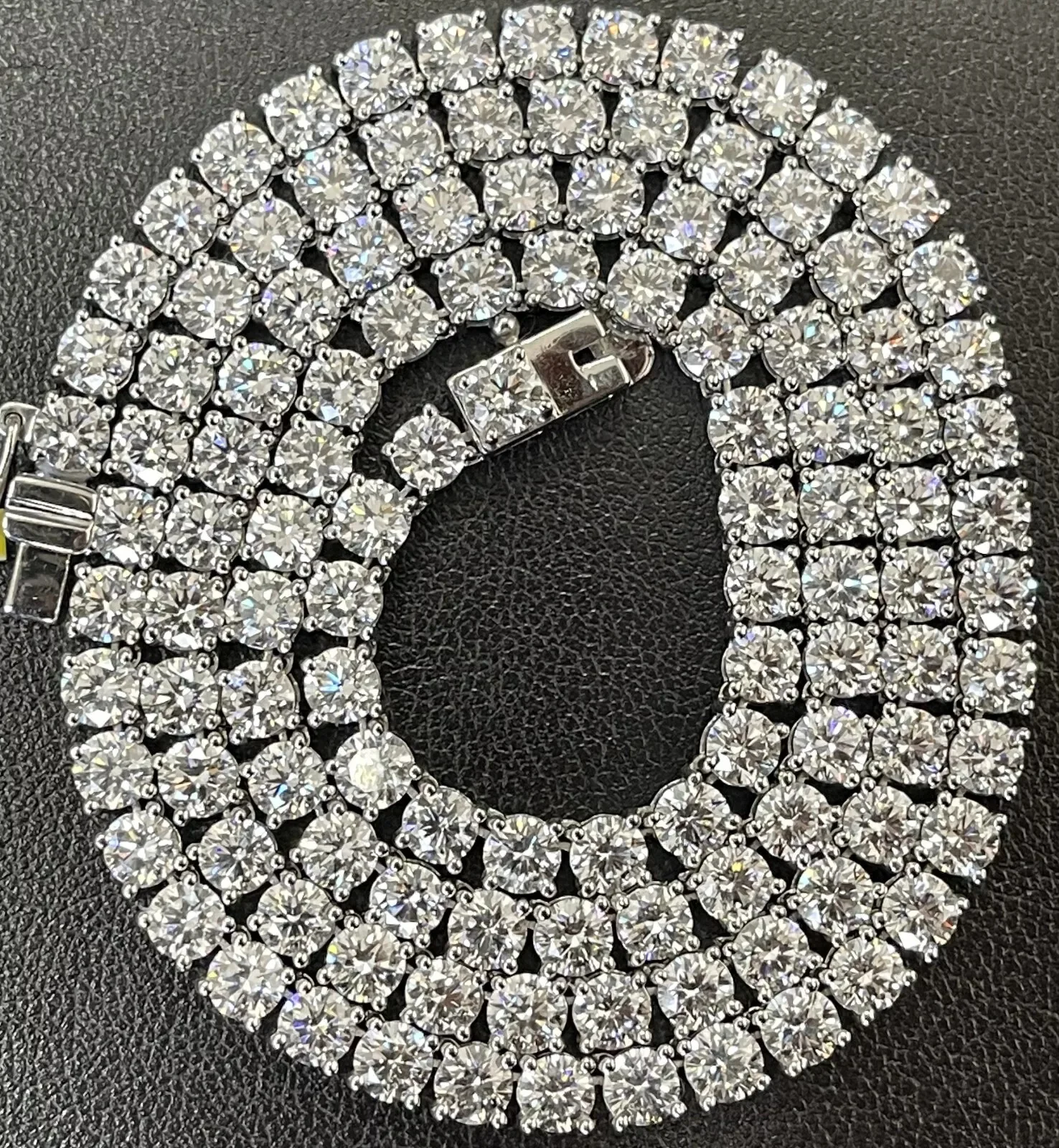 50ct Round Lab Diamond Tennis Necklace – 9K Gold, D/VS - Image 5
