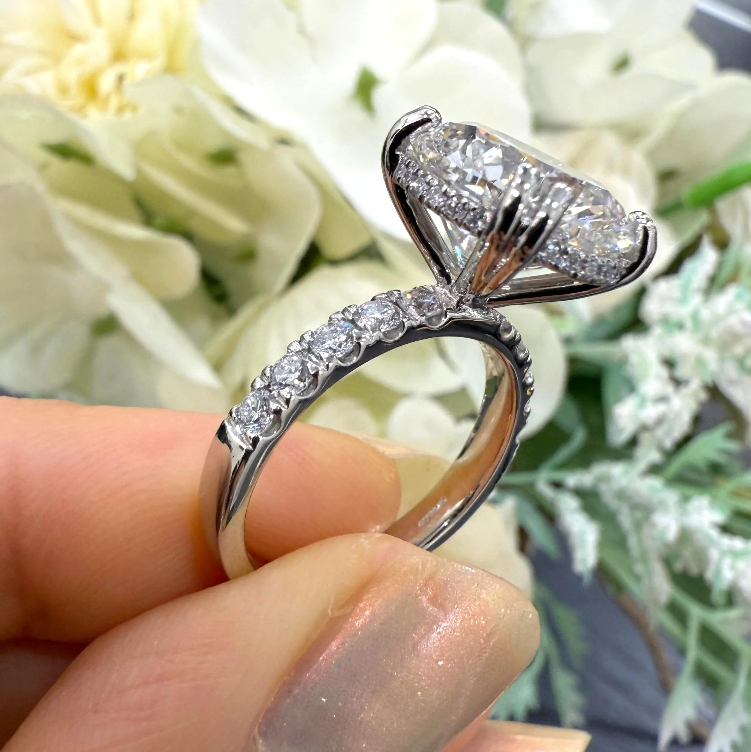 7.75CT IGI Certified Lab Grown Round Diamond Engagement Ring with Side Stones in Platinum - Image 2