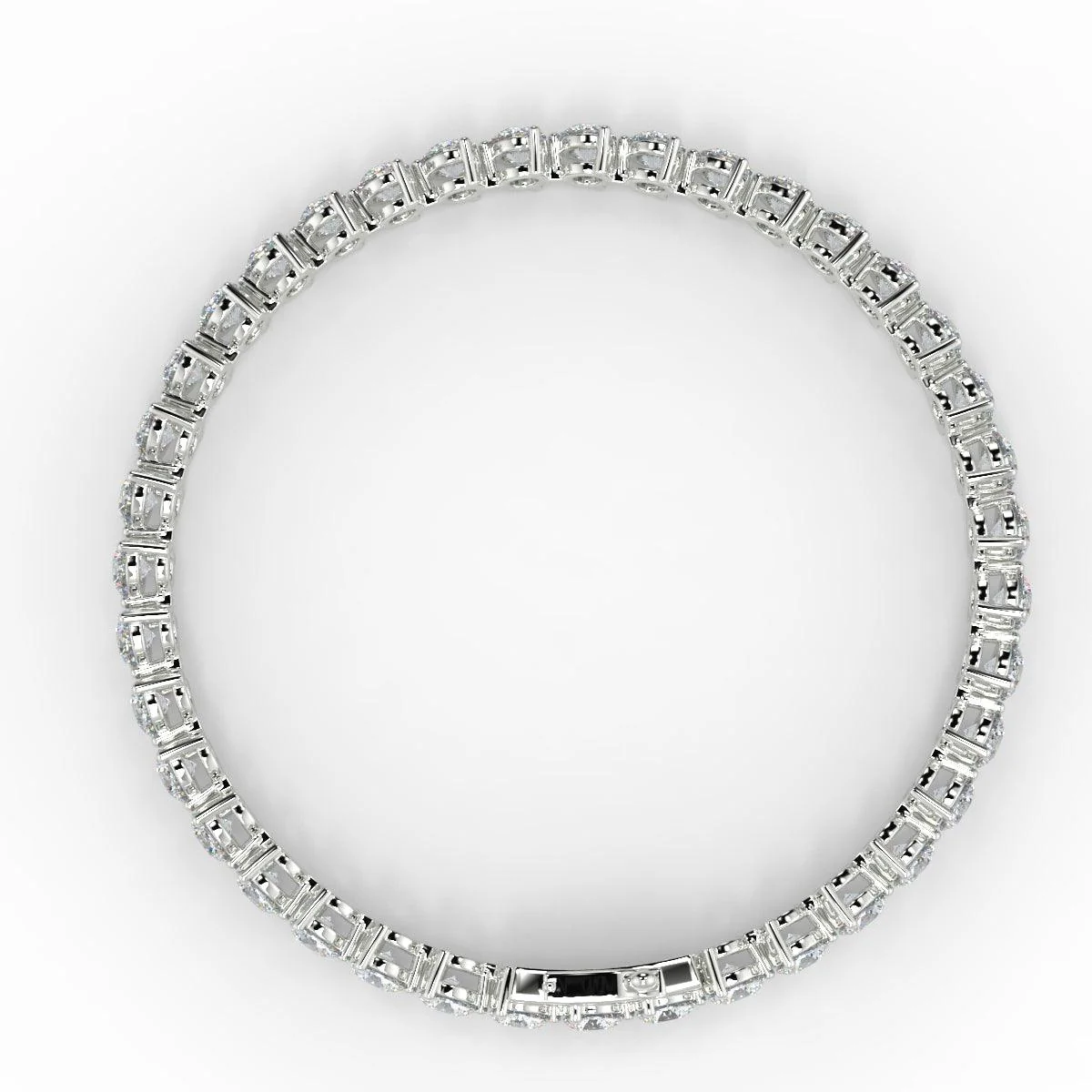 9.00Carat 3 Prong Round Diamond Tennis Bracelet for Womens , 18k White Gold - Image 3