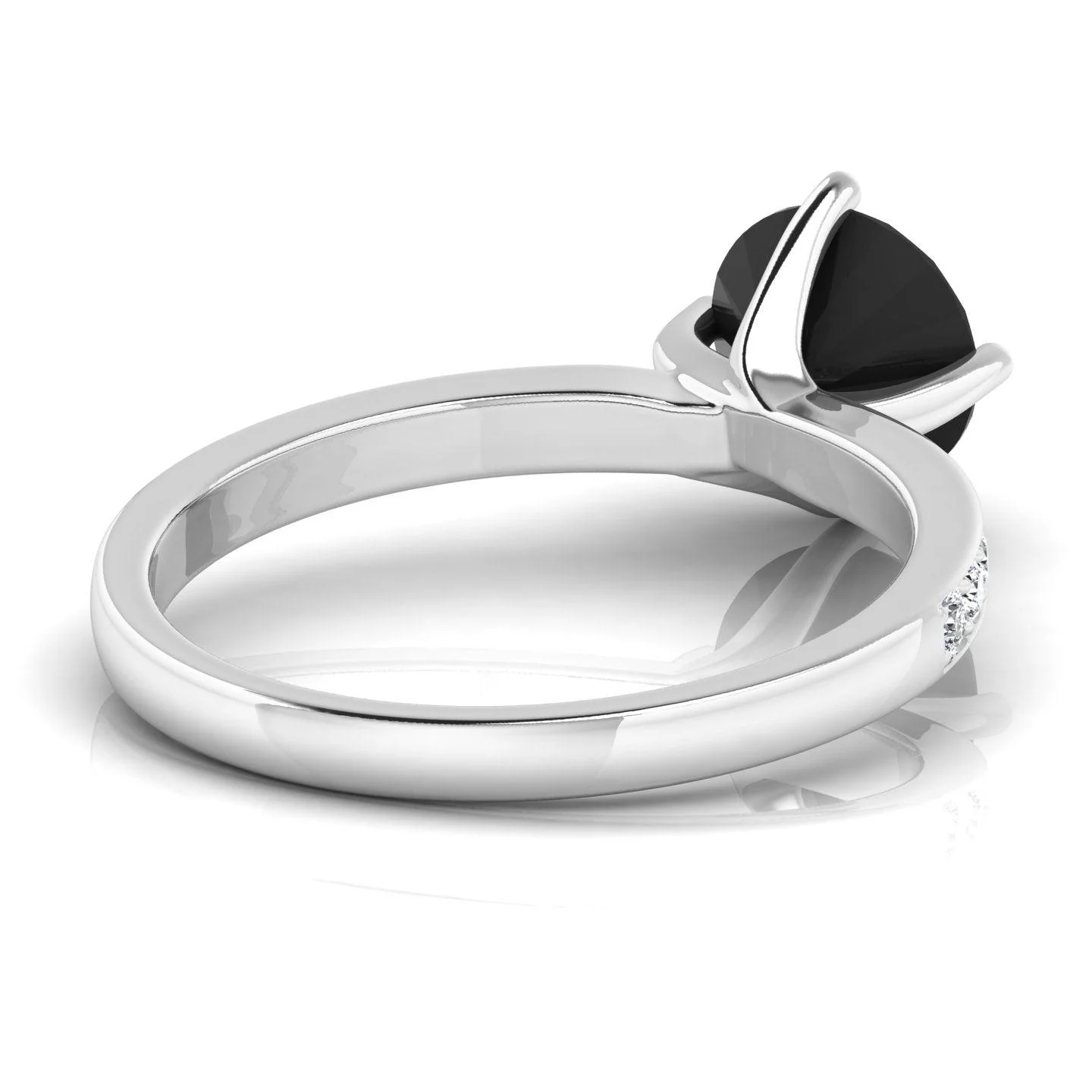 AAA Black & White Diamond Solitaire engagement Ring - 1.20 Carat - Image 6