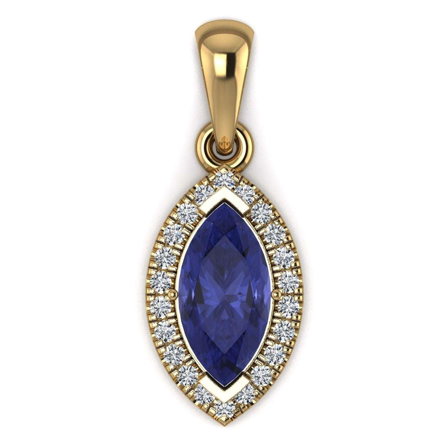 AAA Marquise Tanzanite & diamond Women's Pendant - 1.50 Carat - Image 5