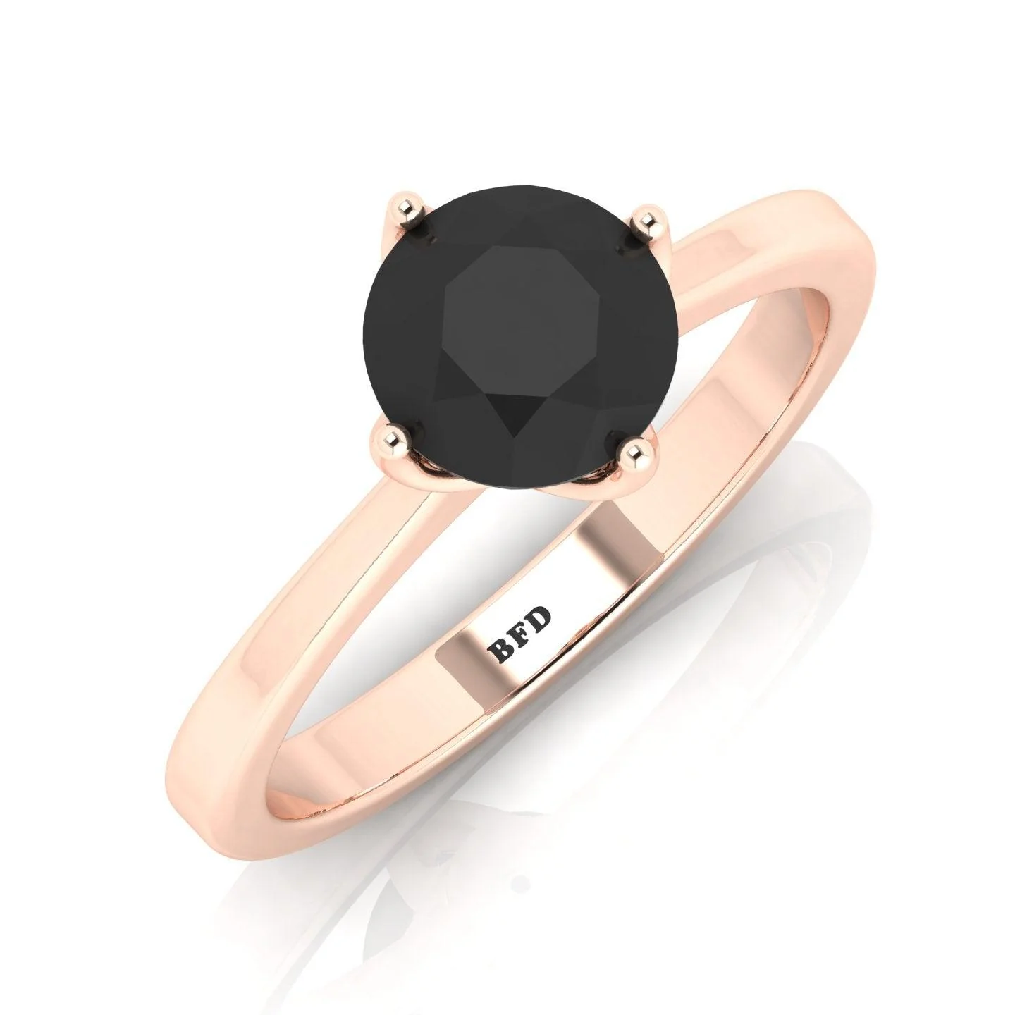 Best Deal..! Claw Set 1.00 Carat Black Diamond Solitaire Engagement Ring For Her - Image 3