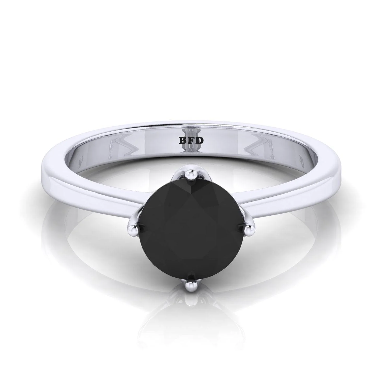 Best Deal..! Claw Set 1.00 Carat Black Diamond Solitaire Engagement Ring For Her - Image 4