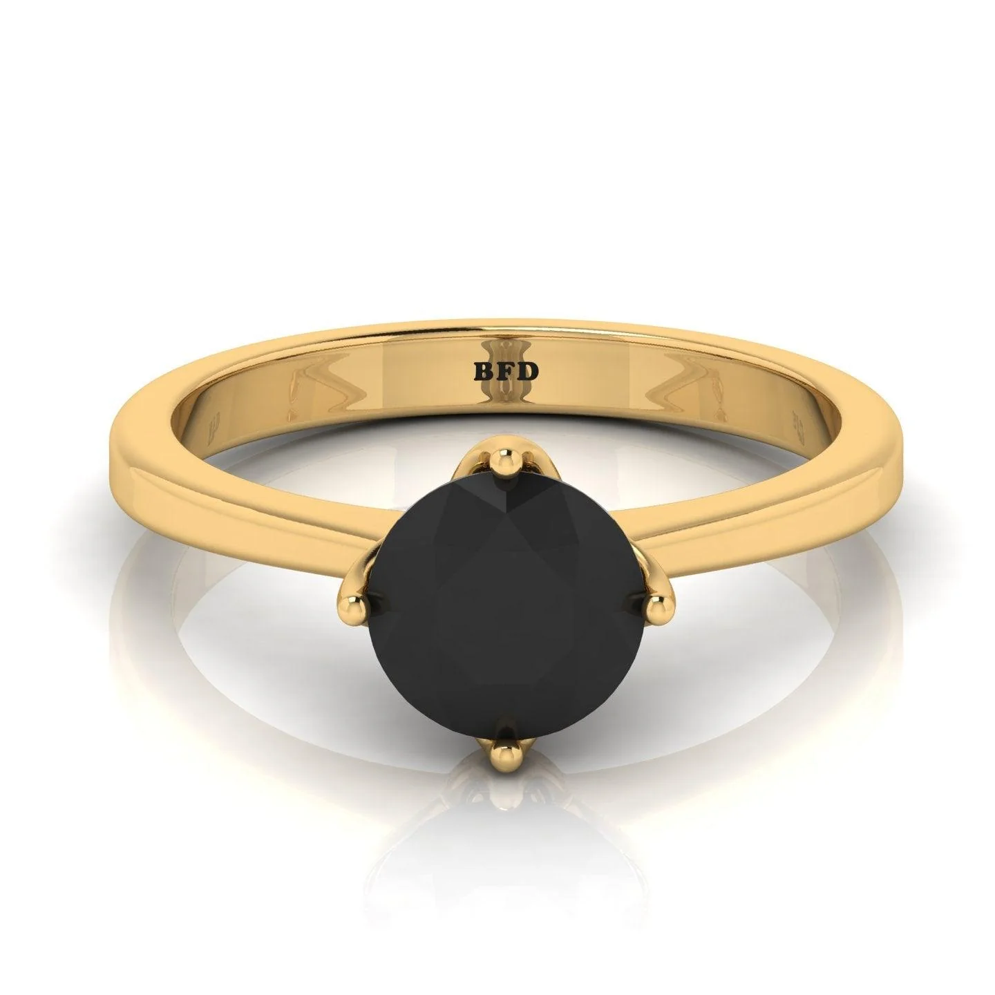 Best Deal..! Claw Set 1.00 Carat Black Diamond Solitaire Engagement Ring For Her - Image 5