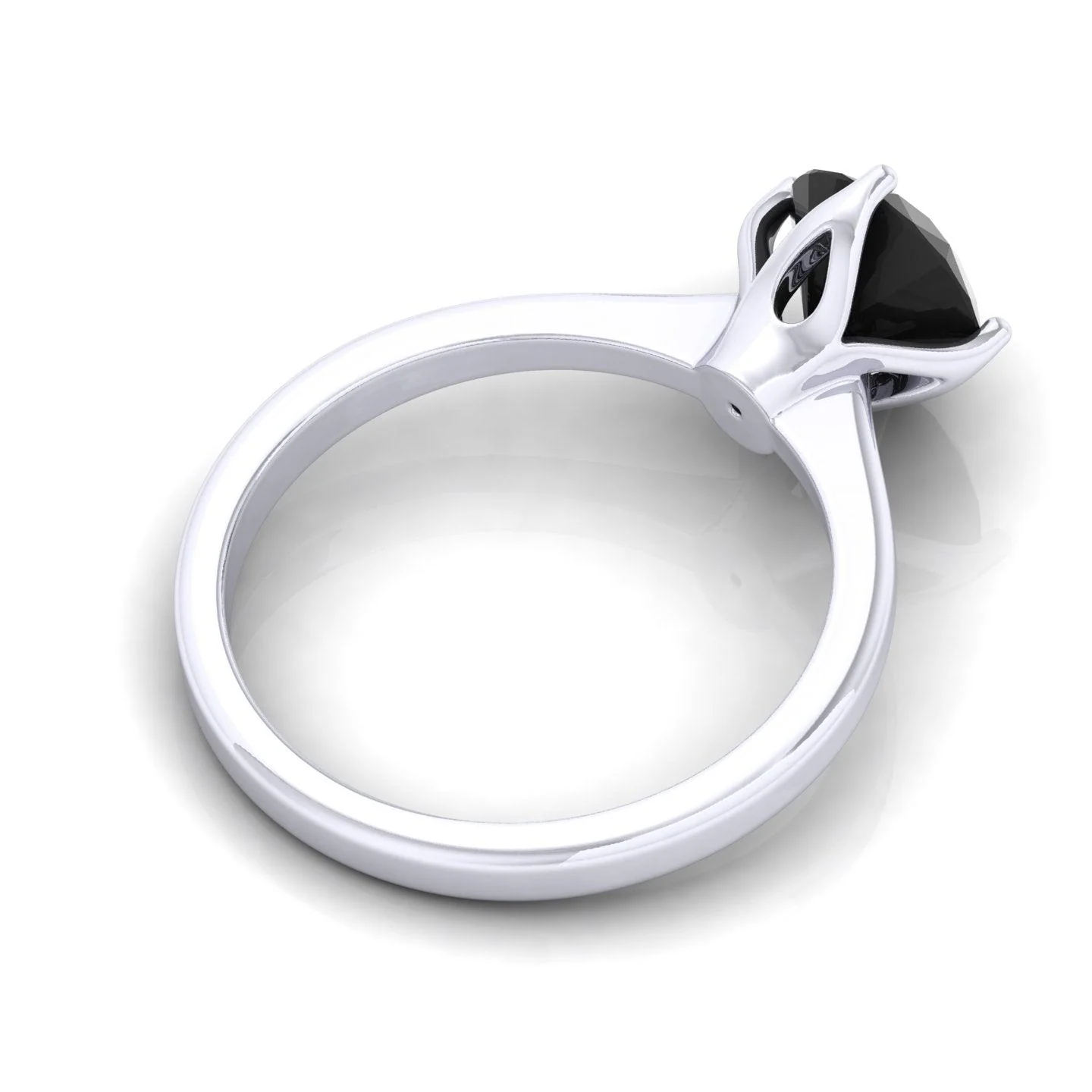 Best Deal..! Claw Set 1.00 Carat Black Diamond Solitaire Engagement Ring For Her - Image 6