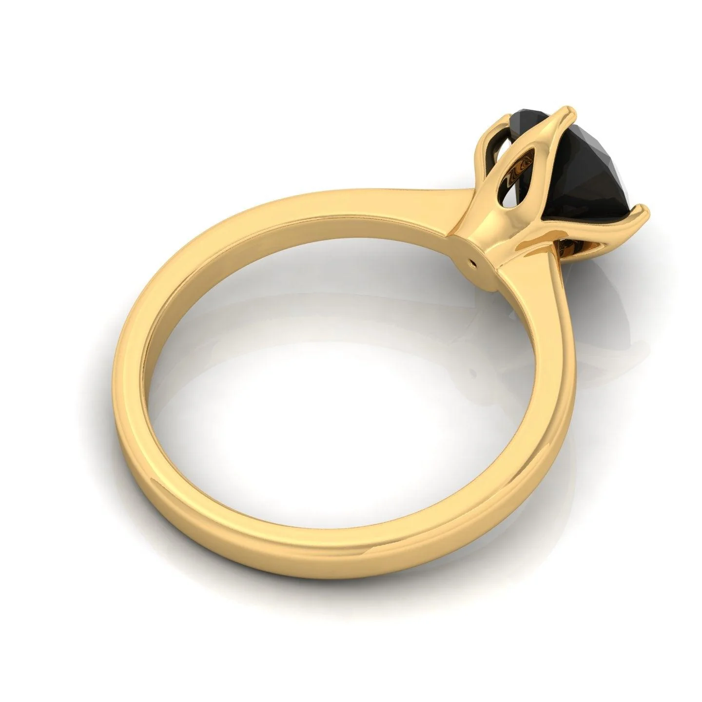 Best Deal..! Claw Set 1.00 Carat Black Diamond Solitaire Engagement Ring For Her - Image 7
