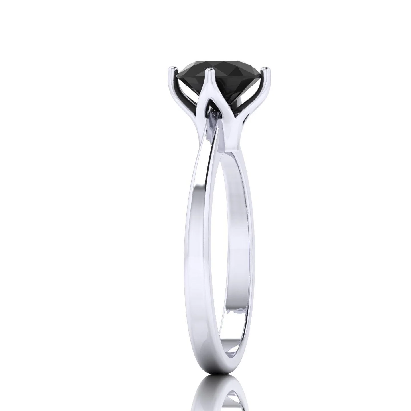 Best Deal..! Claw Set 1.00 Carat Black Diamond Solitaire Engagement Ring For Her - Image 8