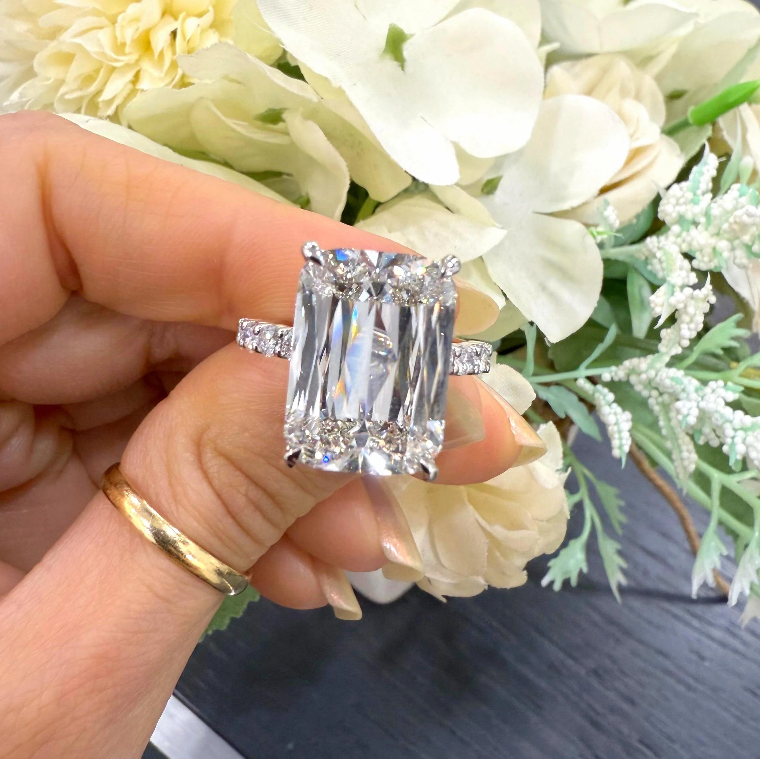 12CT IGI Certified Ashoka Cut Lab Grown Diamond Engagement Ring in Platinum. Ethical luxury