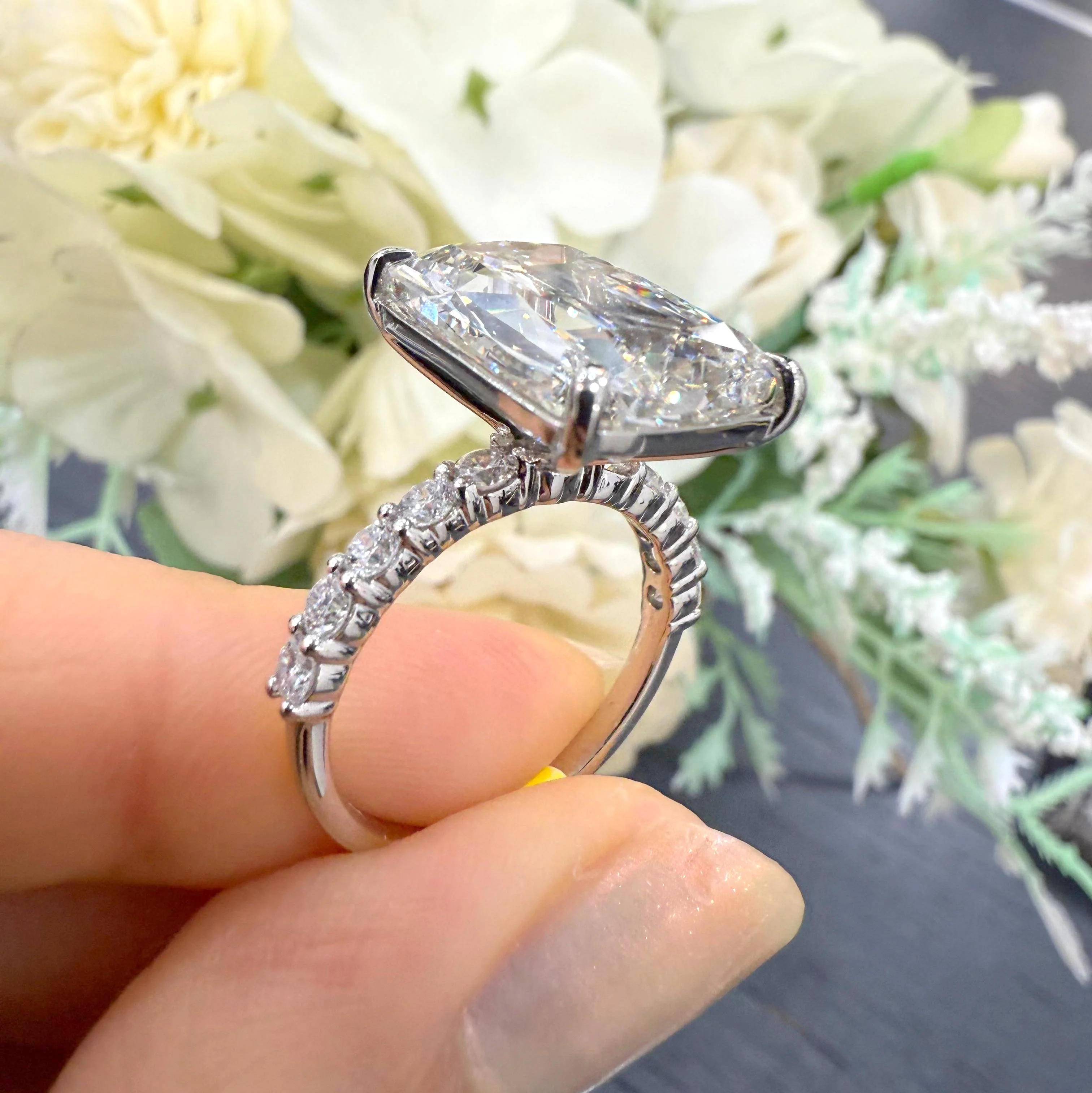 12CT IGI Certified Ashoka Cut Lab Grown Diamond Engagement Ring in Platinum. Ethical luxury - Image 2