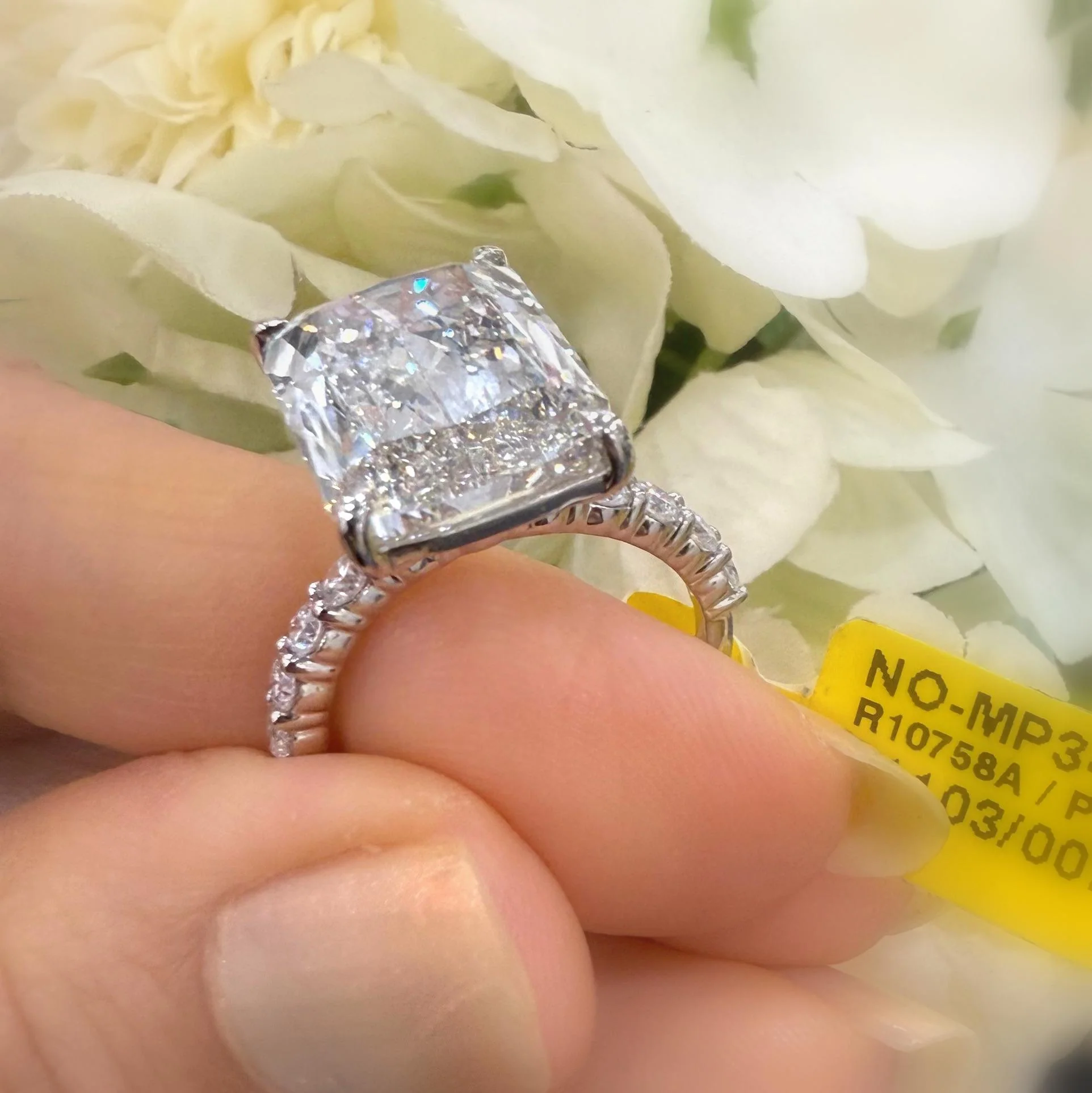 12CT IGI Certified Ashoka Cut Lab Grown Diamond Engagement Ring in Platinum. Ethical luxury - Image 3