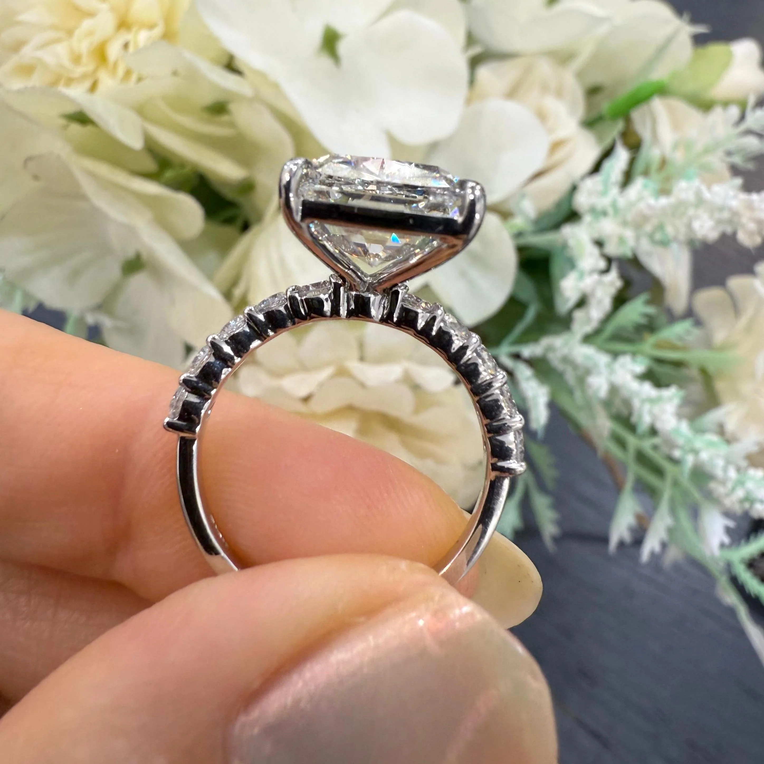 12CT IGI Certified Ashoka Cut Lab Grown Diamond Engagement Ring in Platinum. Ethical luxury - Image 4