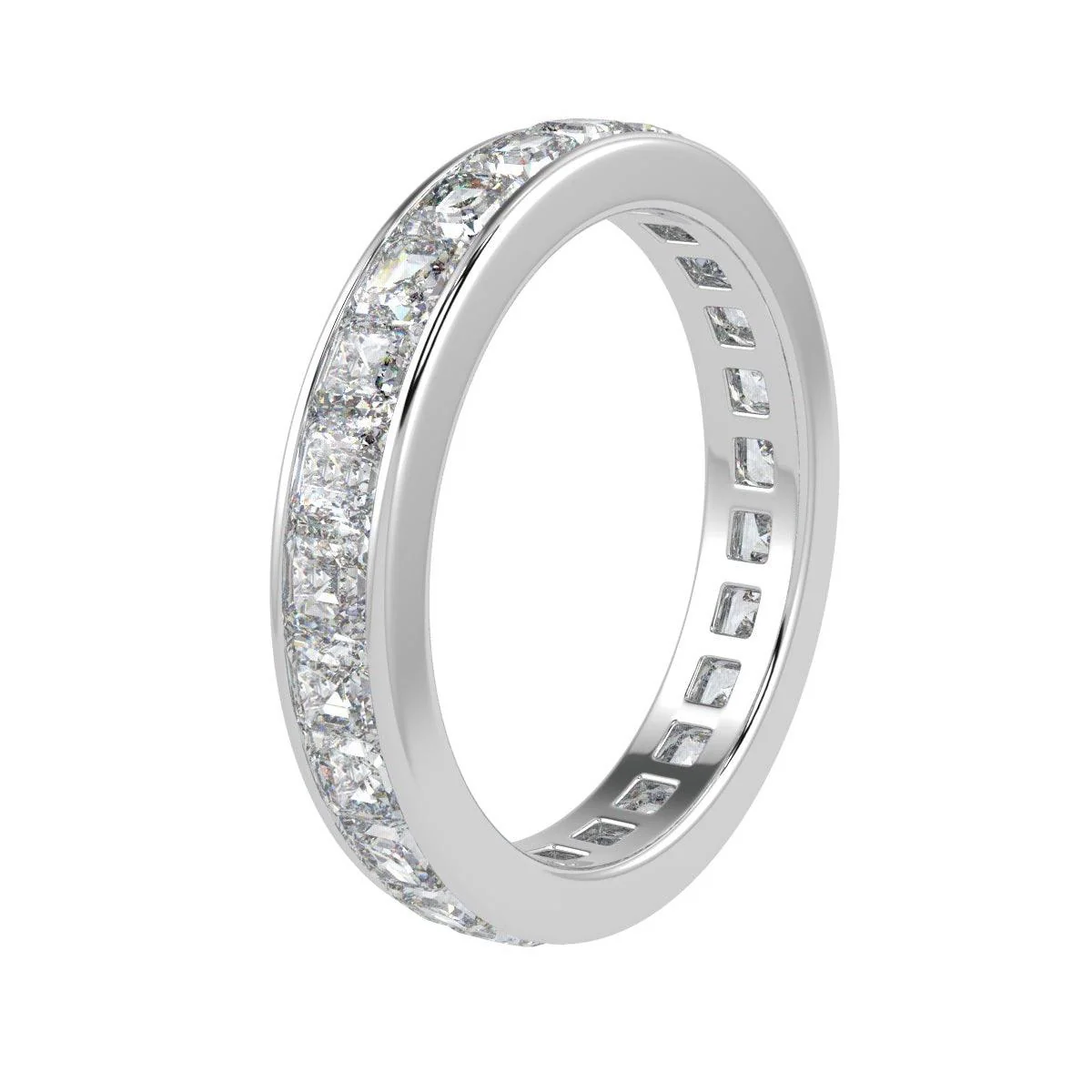 D/VS 4.00 CT ASSCHER DIAMOND FULL ETERNITY PLATINUM RING - Image 4