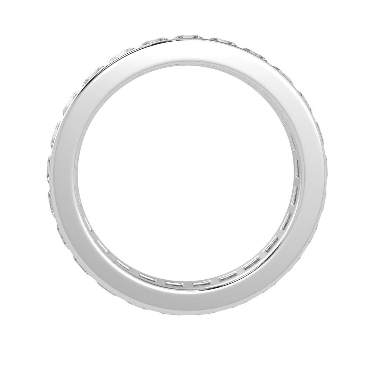 D/VS 4.00 CT ASSCHER DIAMOND FULL ETERNITY PLATINUM RING - Image 5
