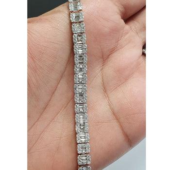 8.00Ct F/VS Baguette and Round Diamond Designer Bracelet for Women's in Hallmarked Gold - 7.5inches - Image 7