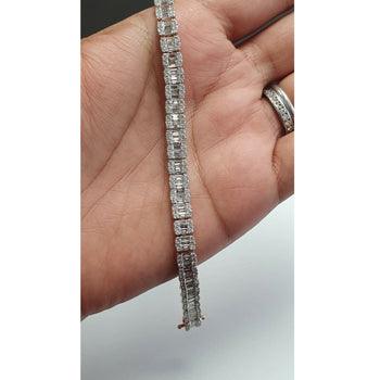 8.00Ct F/VS Baguette and Round Diamond Designer Bracelet for Women's in Hallmarked Gold - 7.5inches - Image 8