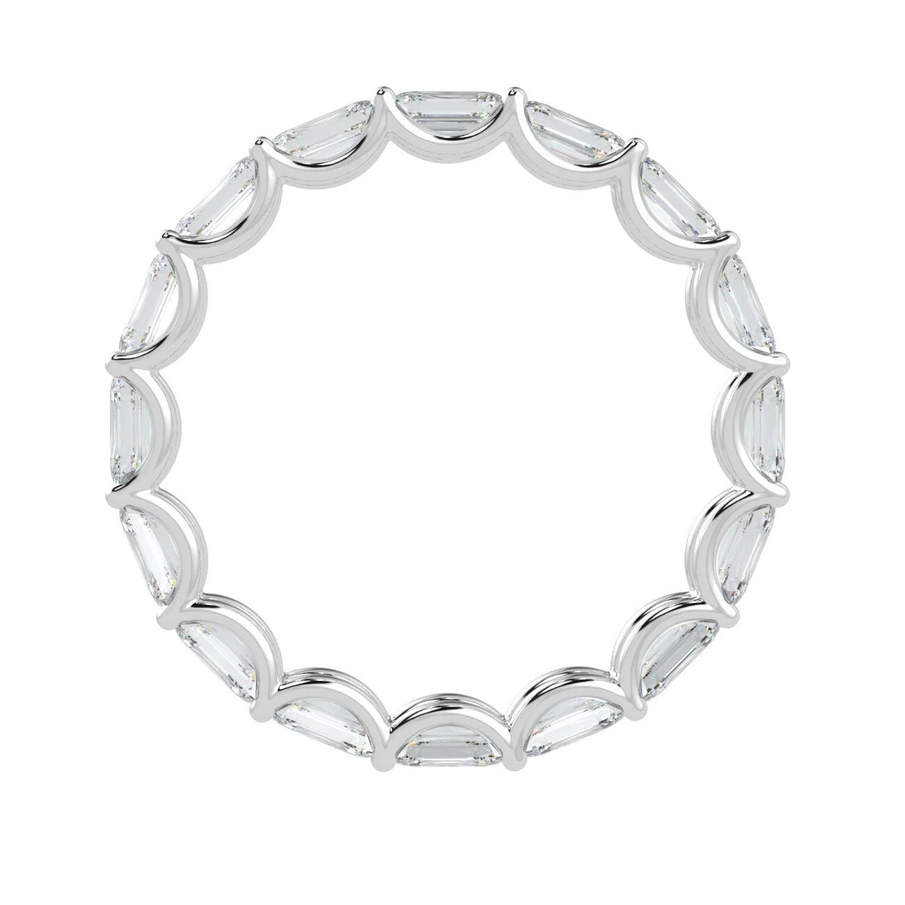 D/VS 2.50ct Baguette Diamond Claw Set Full Eternity Ring in Platinum / 18k Gold - Image 2