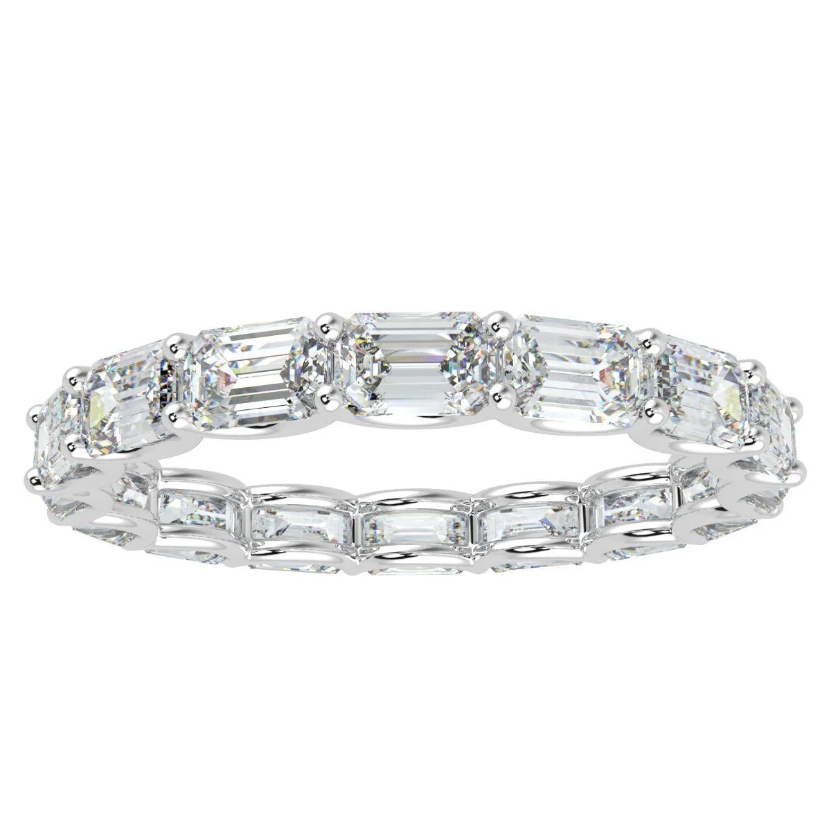 D/VS 2.50ct Baguette Diamond Claw Set Full Eternity Ring in Platinum / 18k Gold - Image 3