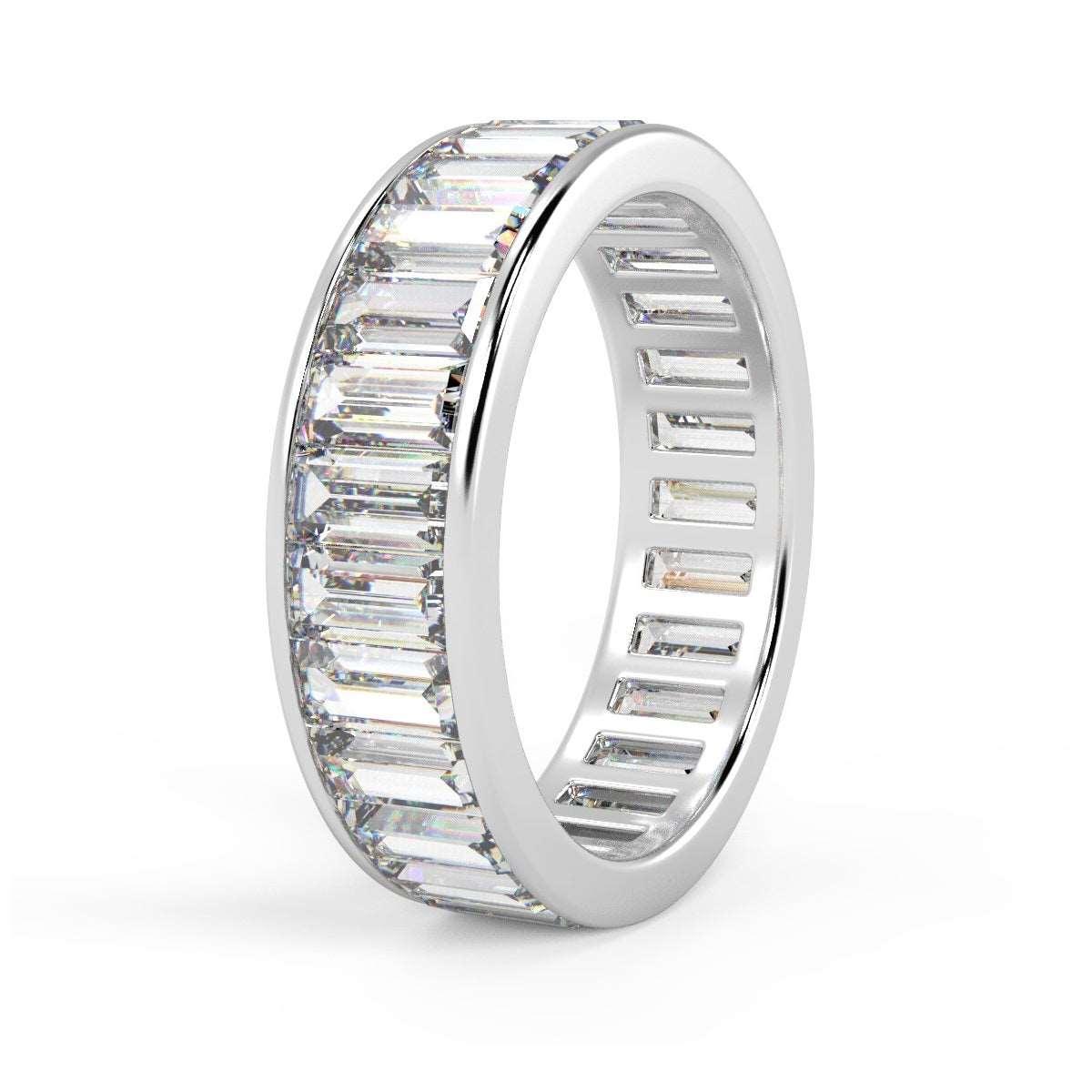 Baguette Diamond Full Eternity Ring for Womens in Hallmarked Heavy Platinum - D/VS 2.00Ct - Image 3