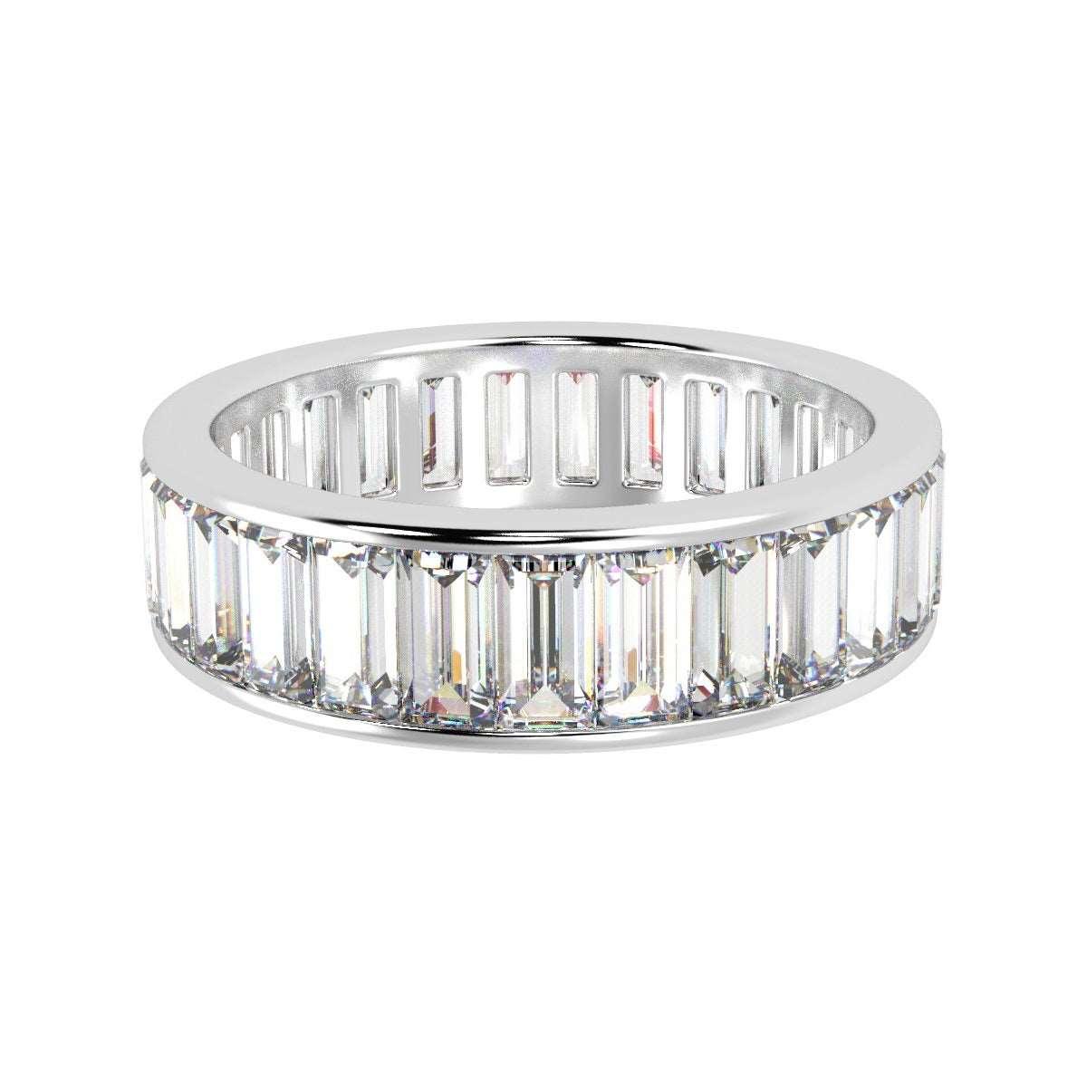 Baguette Diamond Full Eternity Ring for Womens in Hallmarked Heavy Platinum - D/VS 2.00Ct - Image 4