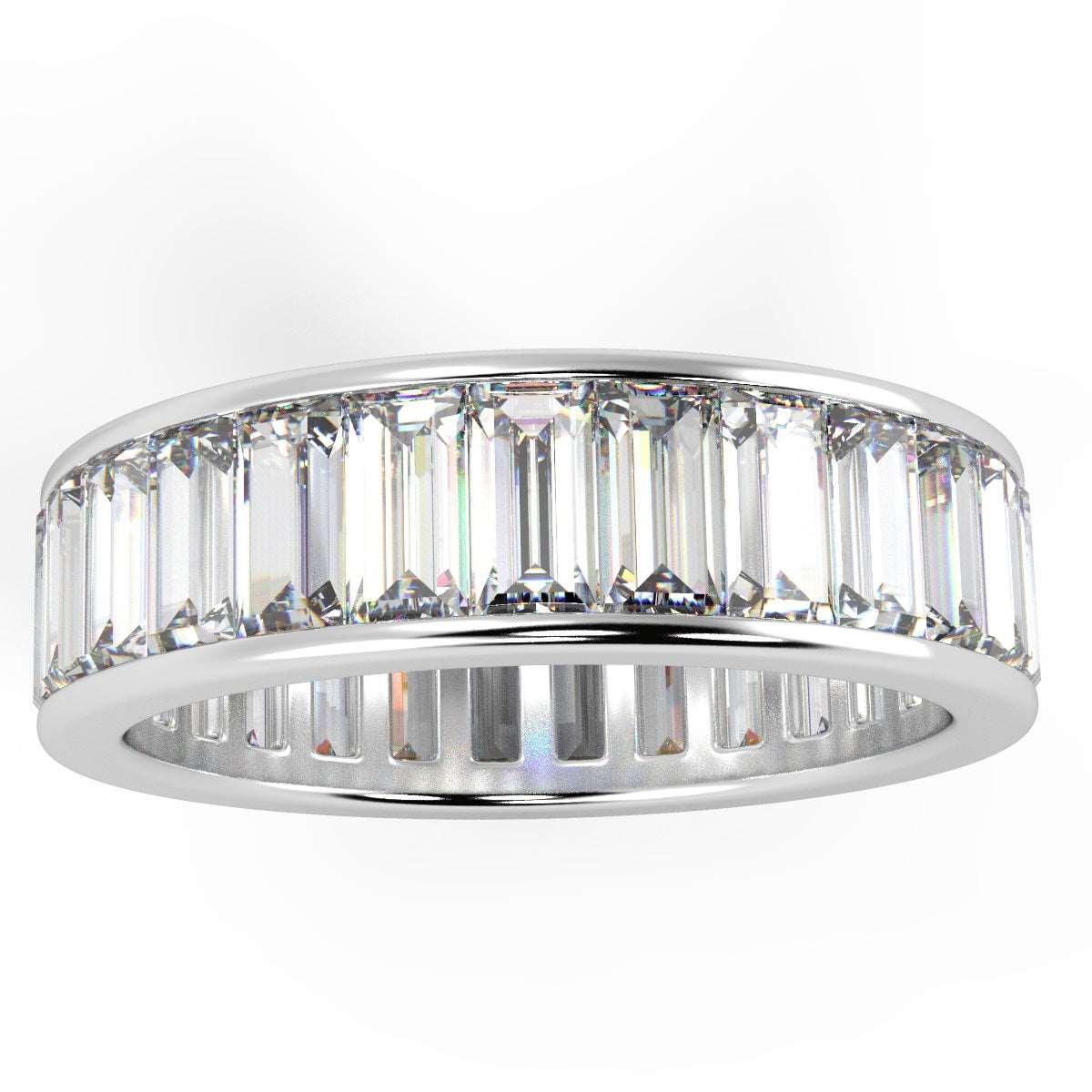 Baguette Diamond Full Eternity Ring for Womens in Hallmarked Heavy Platinum - D/VS 2.00Ct - Image 5
