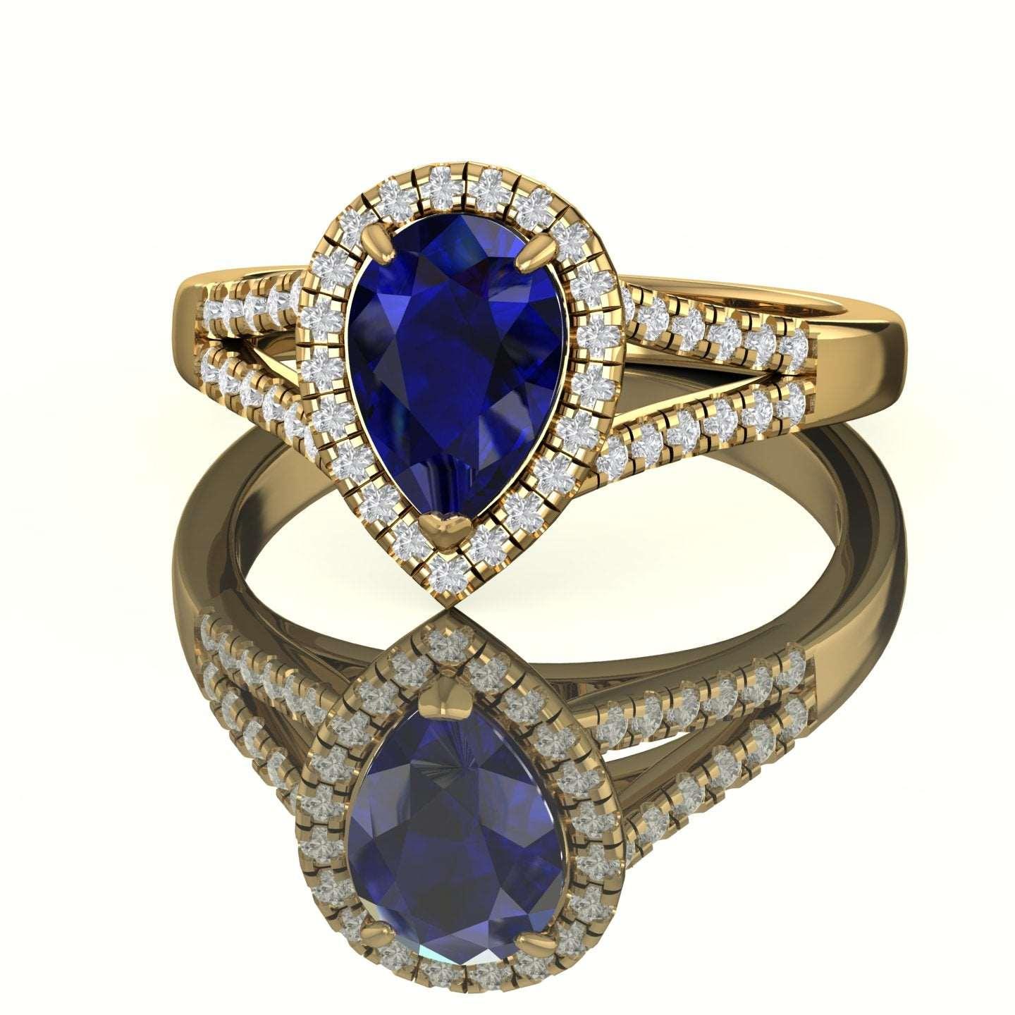 Best Deal..! 2.04Ct Tanzanite Pear & Diamond Halo Engagement Ring In Heavy 18k Gold - Image 10