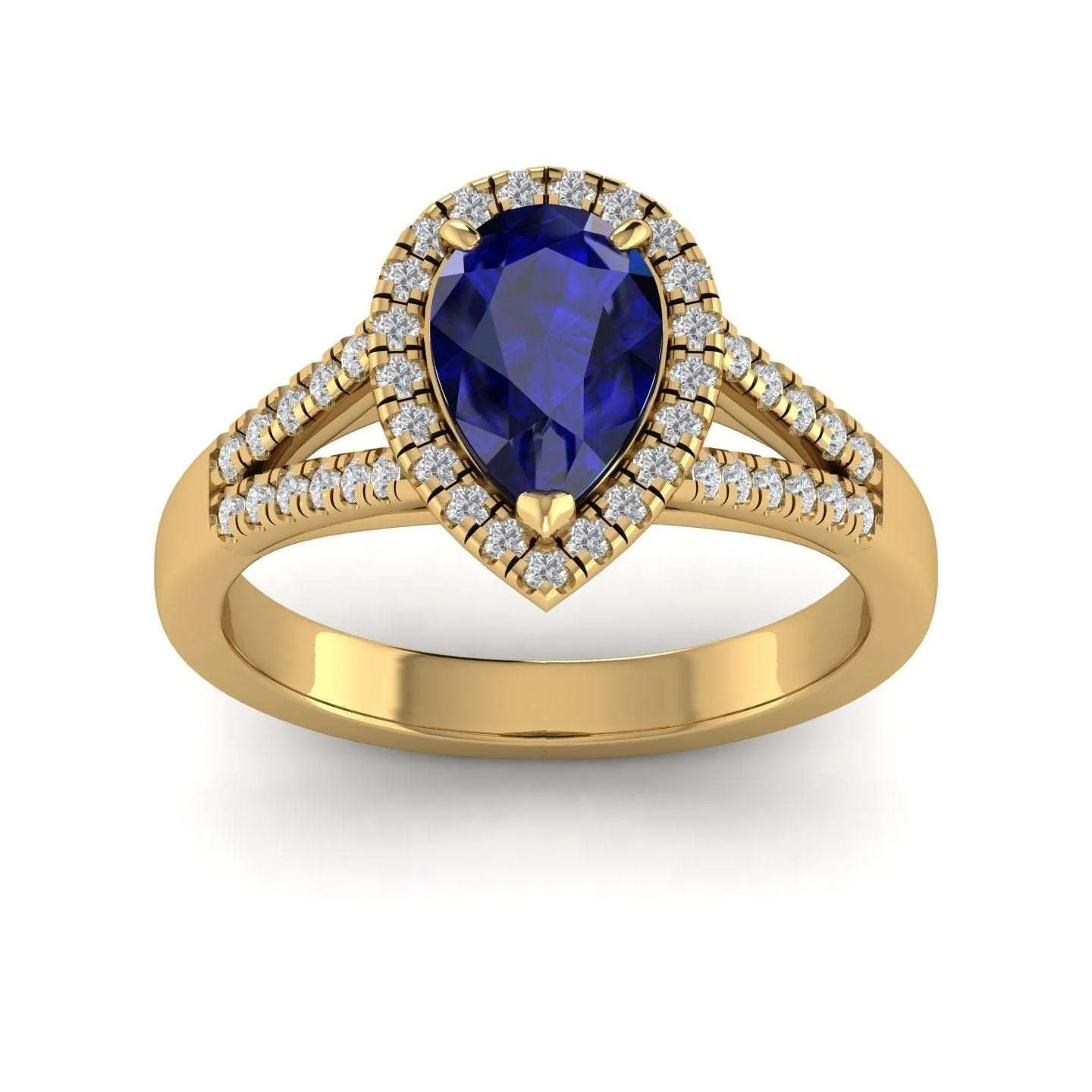 Best Deal..! 2.04Ct Tanzanite Pear & Diamond Halo Engagement Ring In Heavy 18k Gold - Image 5