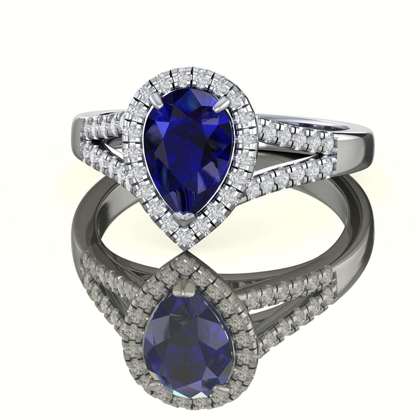 Best Deal..! 2.04Ct Tanzanite Pear & Diamond Halo Engagement Ring In Heavy 18k Gold - Image 9