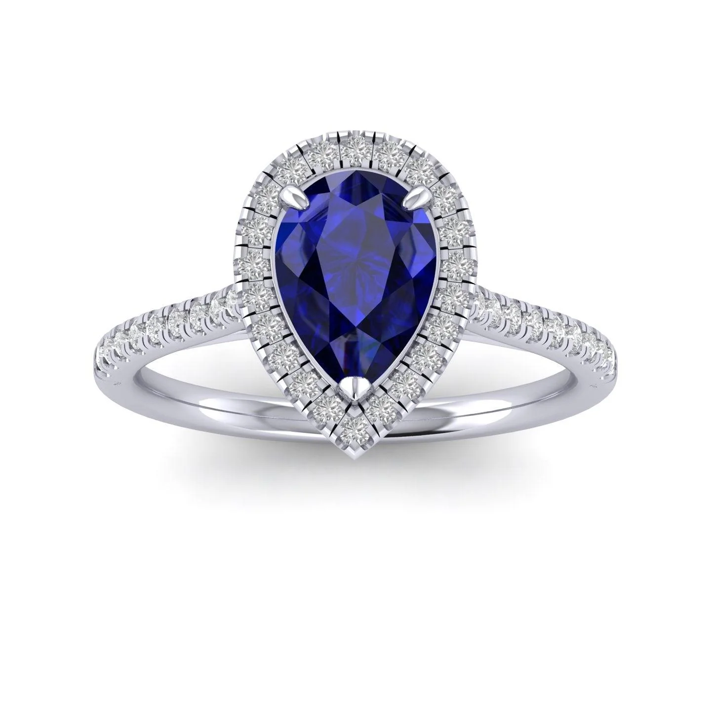 Best Offer..! 2.50Ct Tanzanite Pear & Diamond Women's Halo Engagement Ring - Image 3