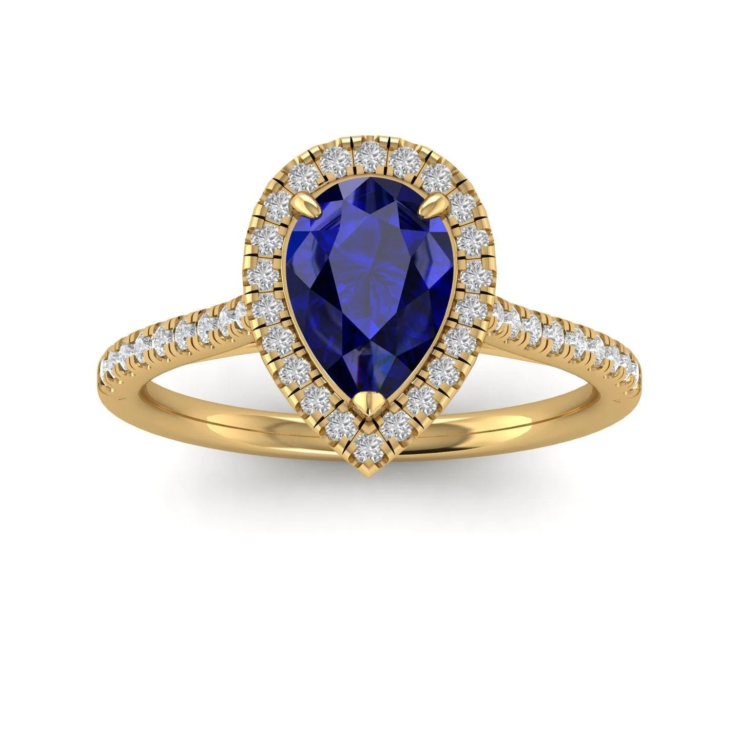 Best Offer..! 2.50Ct Tanzanite Pear & Diamond Women's Halo Engagement Ring - Image 6