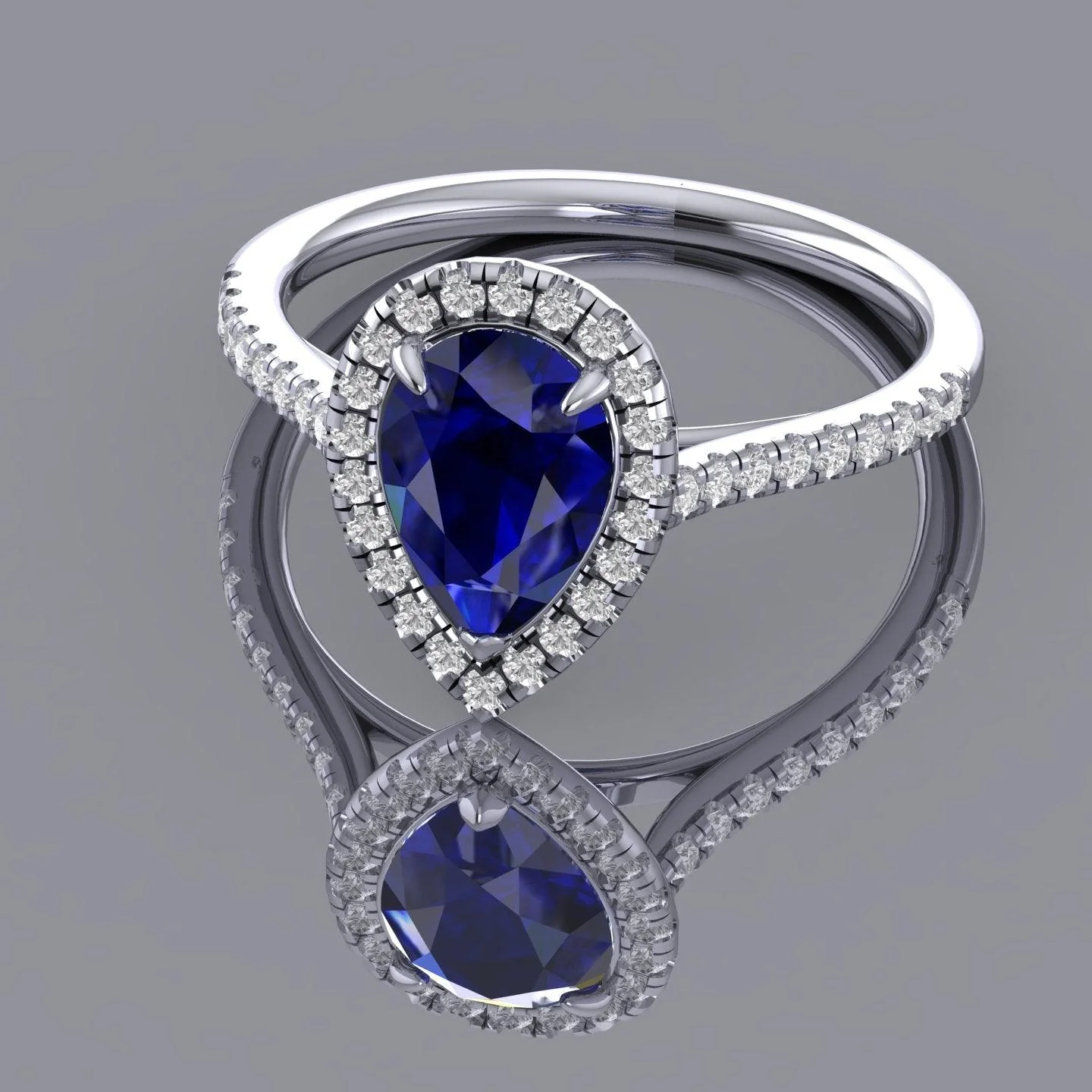 Best Offer..! 2.50Ct Tanzanite Pear & Diamond Women's Halo Engagement Ring - Image 9