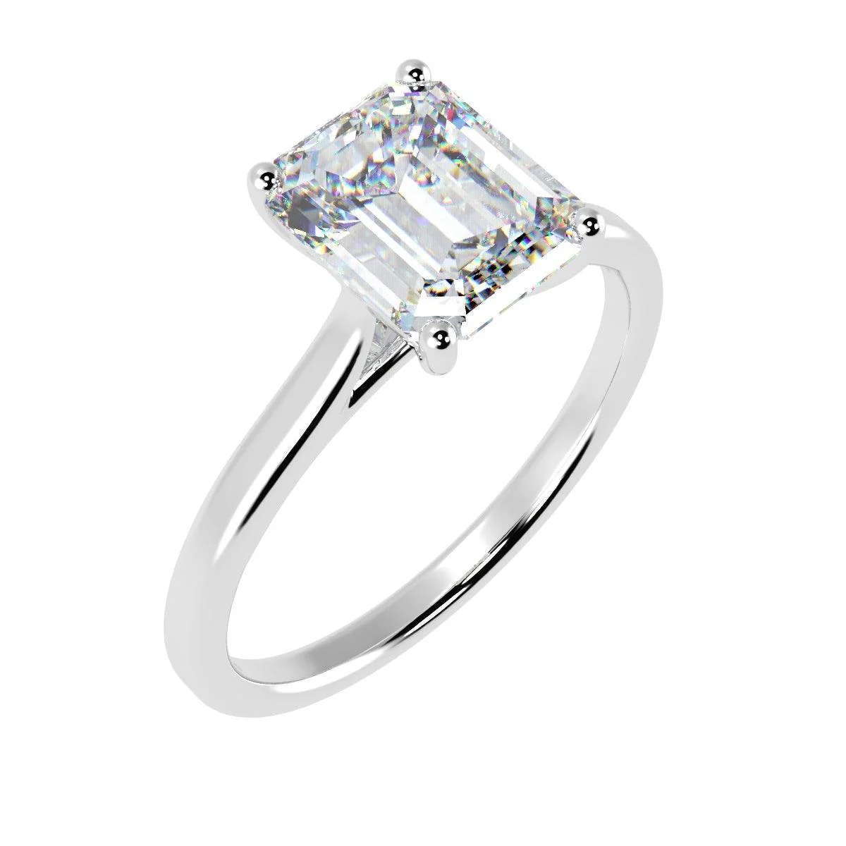 Best Offer ! F/VS 5.00 Ct Emerald Lab Diamond Solitaire Ring in Platinum - Image 3