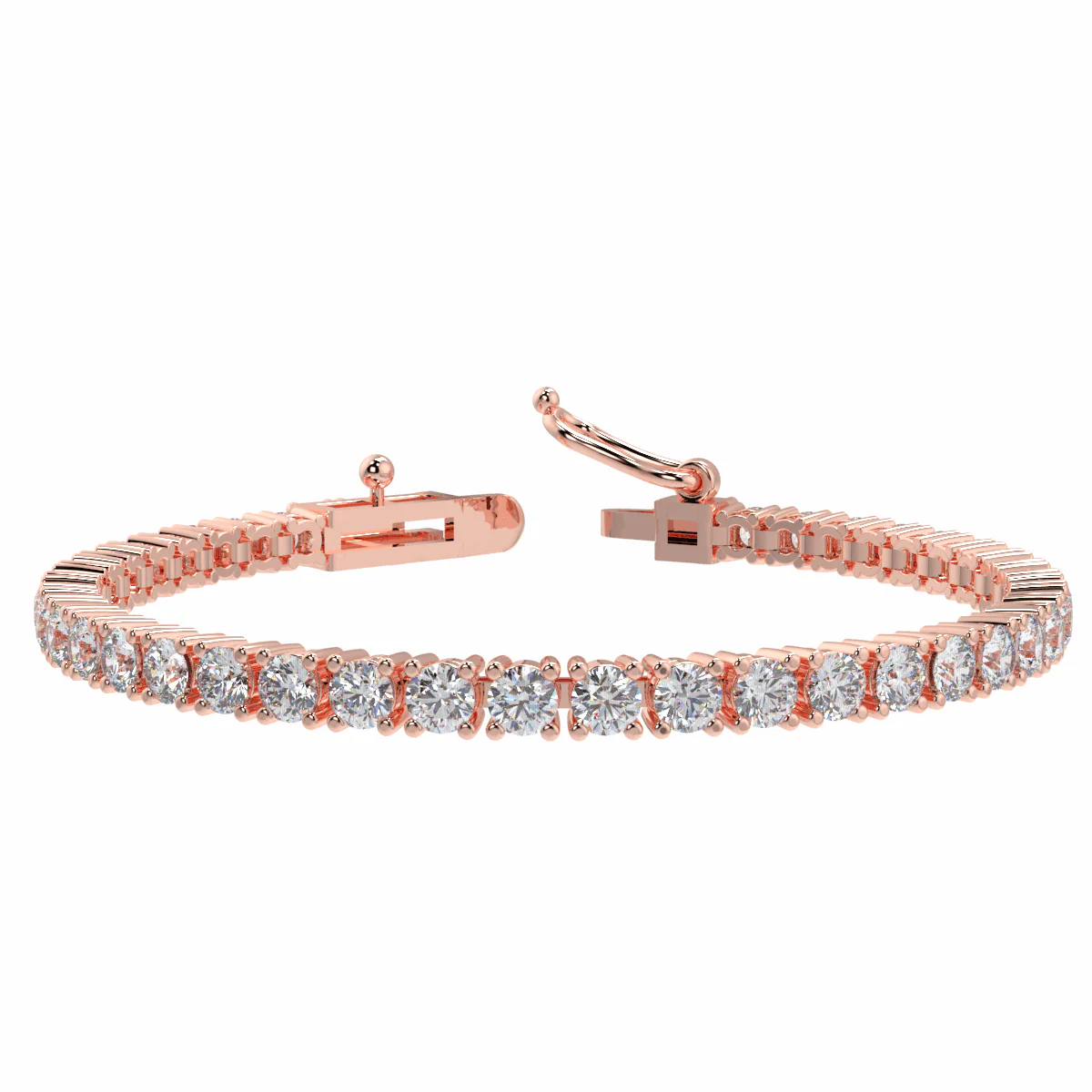 5.00Ct 100% Natural Round Diamond Tennis Bracelet in White / Yellow Gold - Image 4