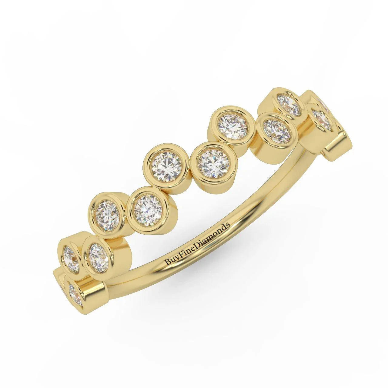 Bezel Set Natural Round Diamond Designer Eternity Ring - 0.40 Carat - Image 3