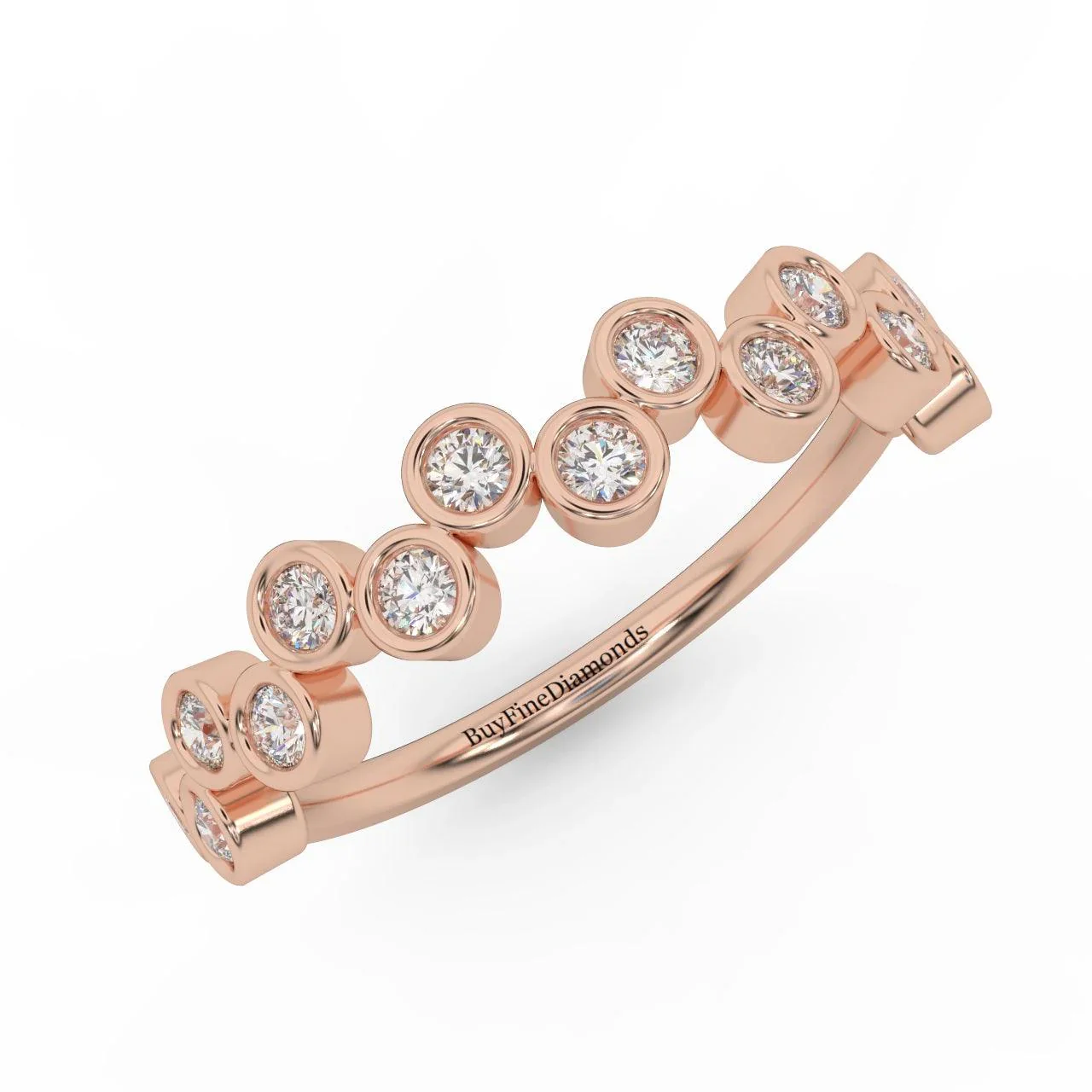 Bezel Set Natural Round Diamond Designer Eternity Ring - 0.40 Carat - Image 4