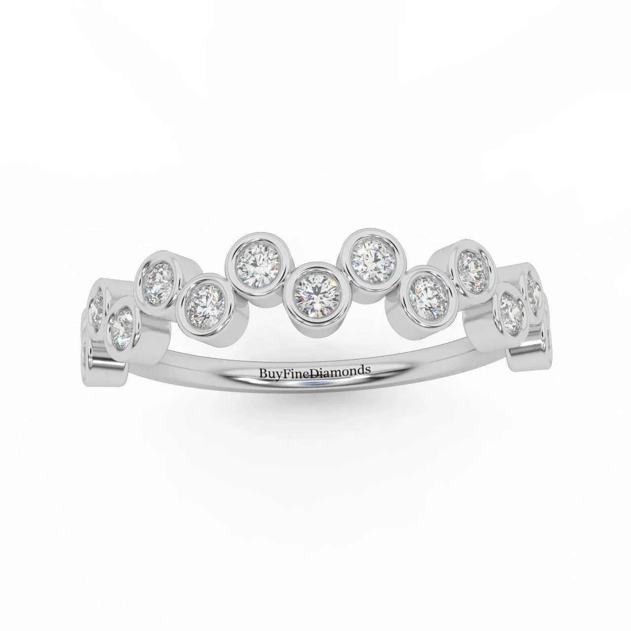 Bezel Set Natural Round Diamond Designer Eternity Ring - 0.40 Carat - Image 5