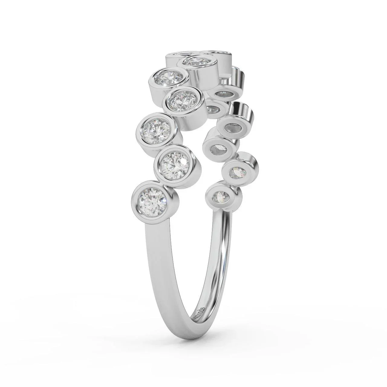 Bezel Set Natural Round Diamond Designer Eternity Ring - 0.40 Carat - Image 6