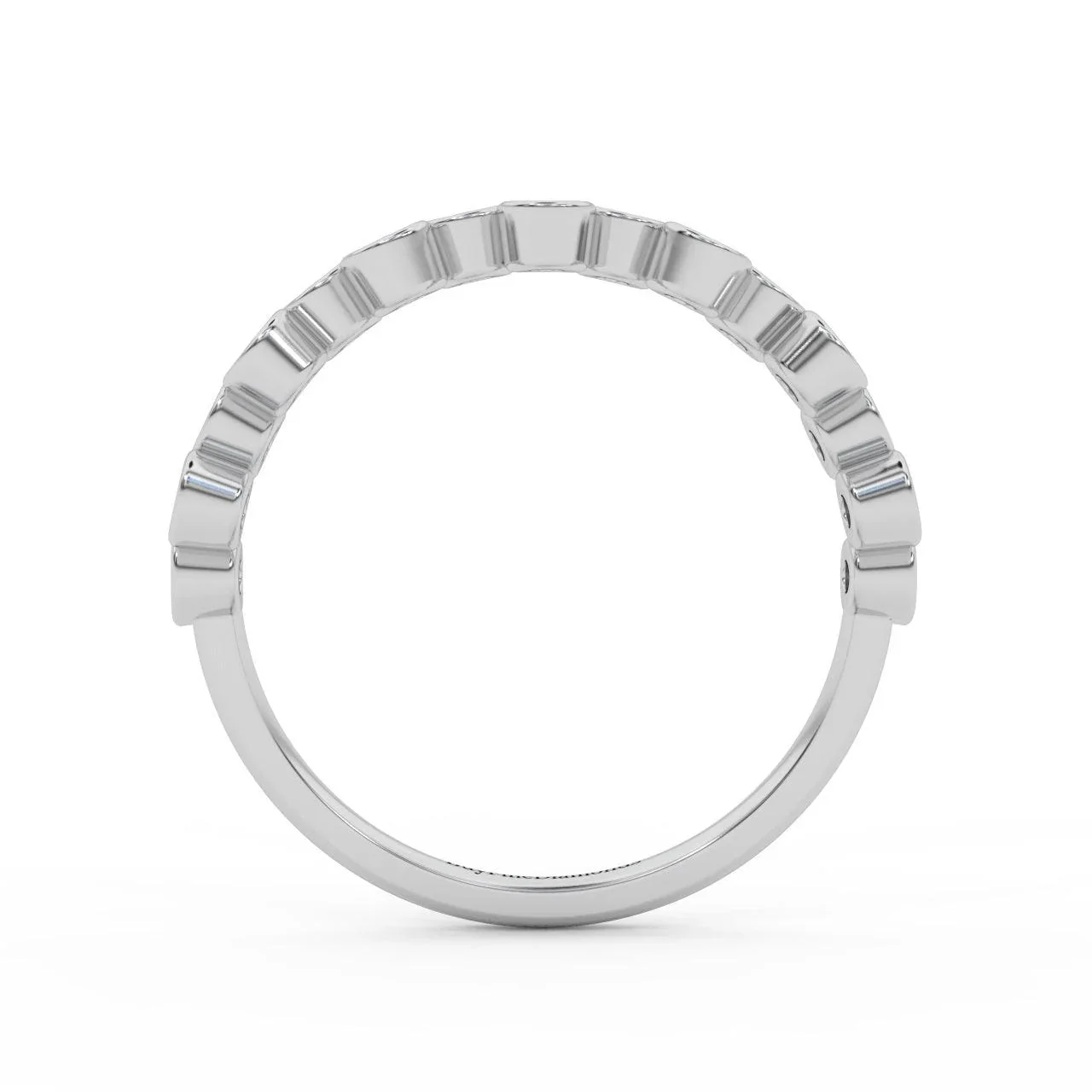 Bezel Set Natural Round Diamond Designer Eternity Ring - 0.40 Carat - Image 7