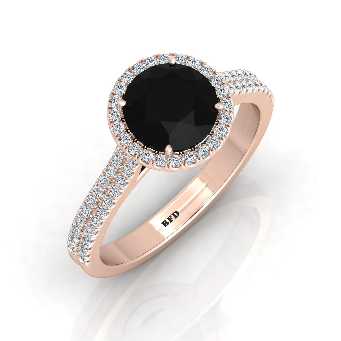 Black Diamond Halo Engagement Ring Women's Diamond Ring - 2.10 Carat - Image 3